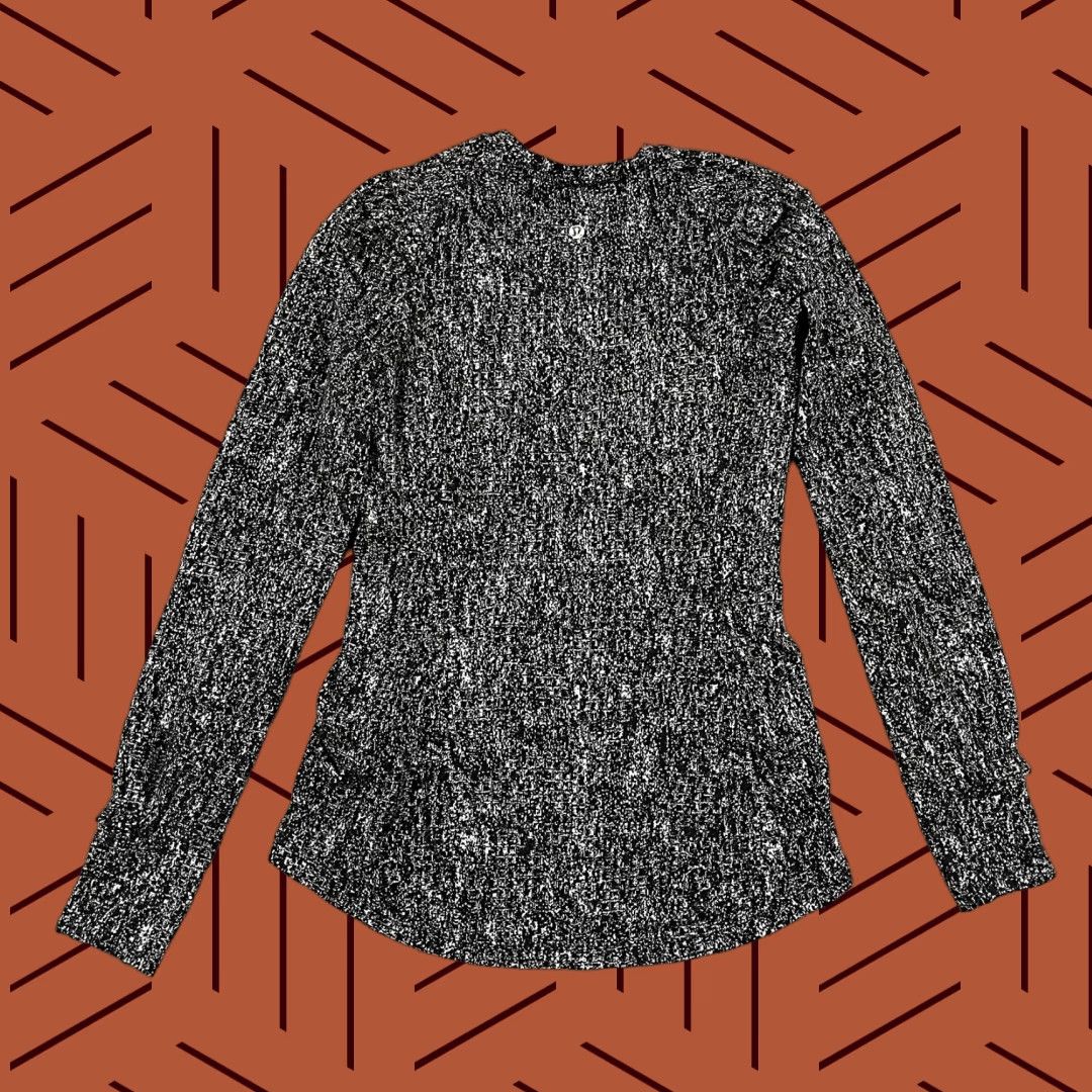 Lululemon LULULEMON Shirt Womens Size 4 Extra Mile Luon Suited Jacquard Top Long Sleeve Black Size S / US 4 / IT 40 - 1 Thumbnail