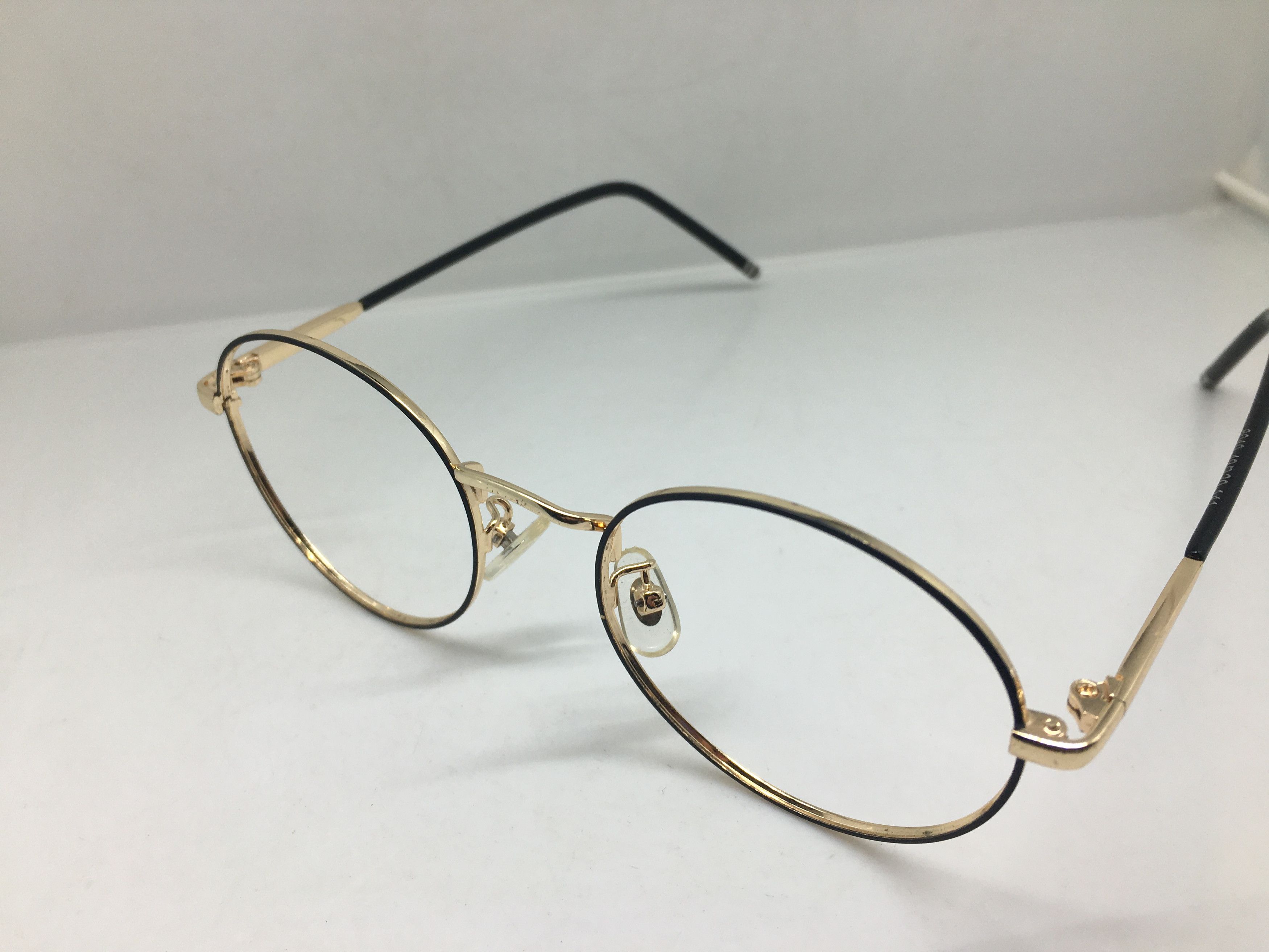 Other Gold Black Round Full Rim Eyeglasses GATSBY ARISTOCRAT Size ONE SIZE - 3 Thumbnail