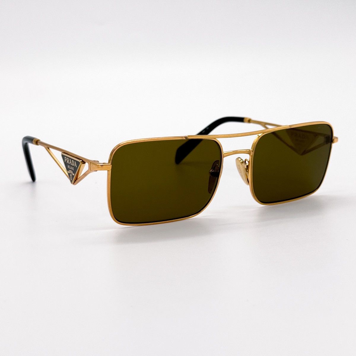 Prada NEW PRADA SPR A52 15N01T SQUARE GOLD PRA52S 15N01T WOMEN Size ONE SIZE - 4 Thumbnail