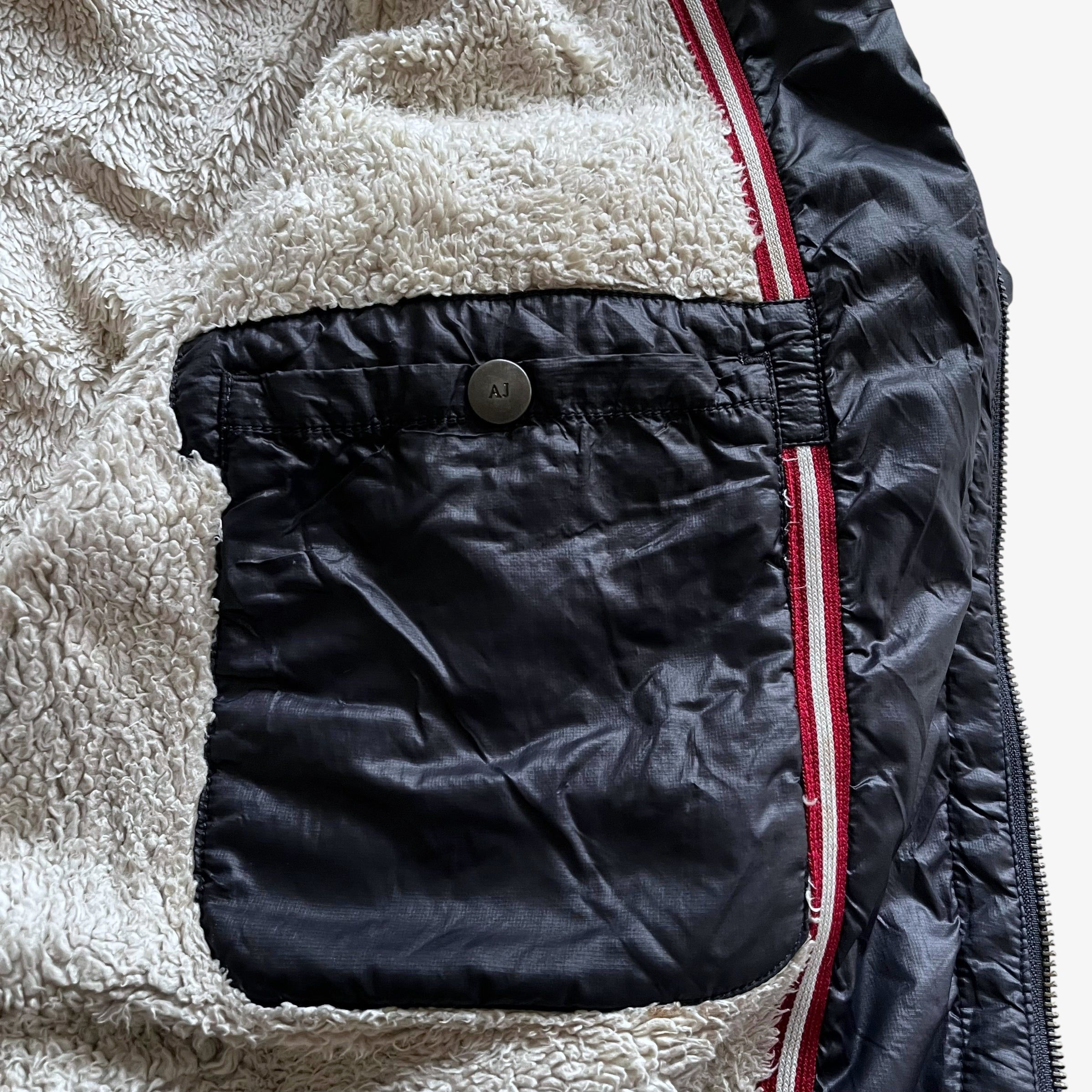 Armani Vintage Y2K Men's Armani Jeans Navy Hooded Jacket Size US L / EU 52-54 / 3 - 6 Thumbnail