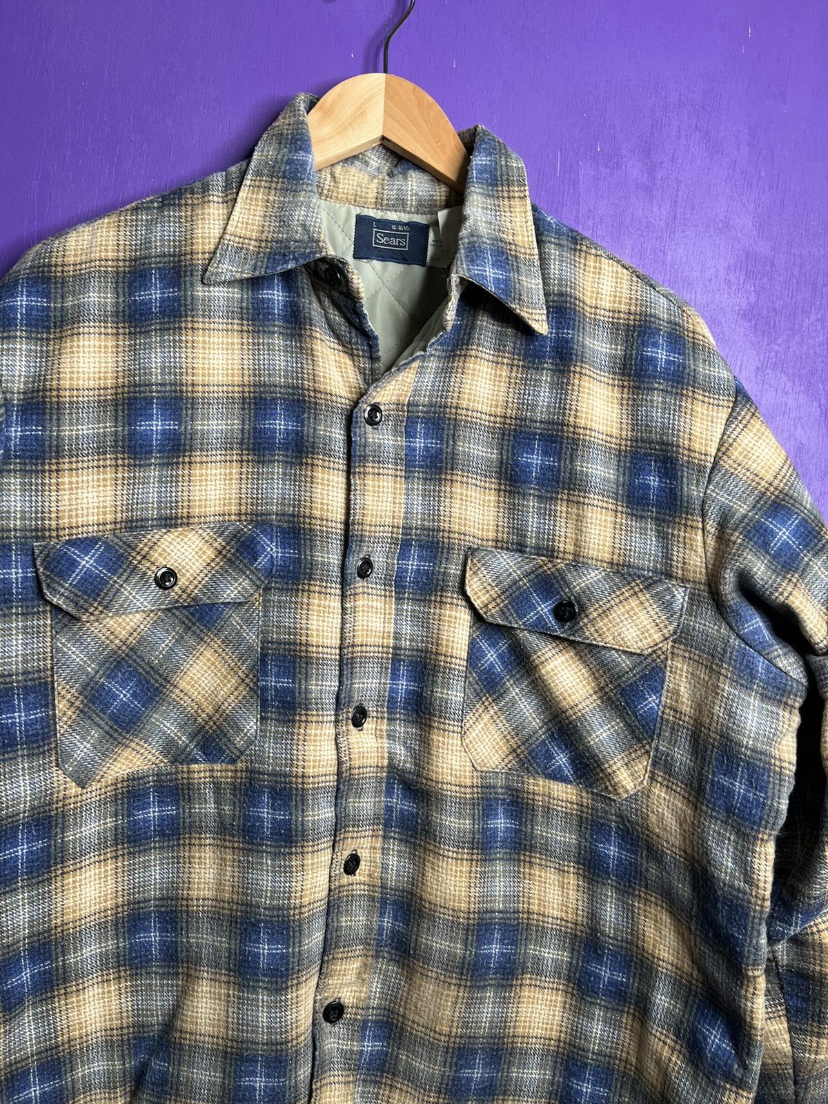 Sears × Vintage Vintage 80s Sears essential flannel shirt Size US L / EU 52-54 / 3 - 3 Thumbnail