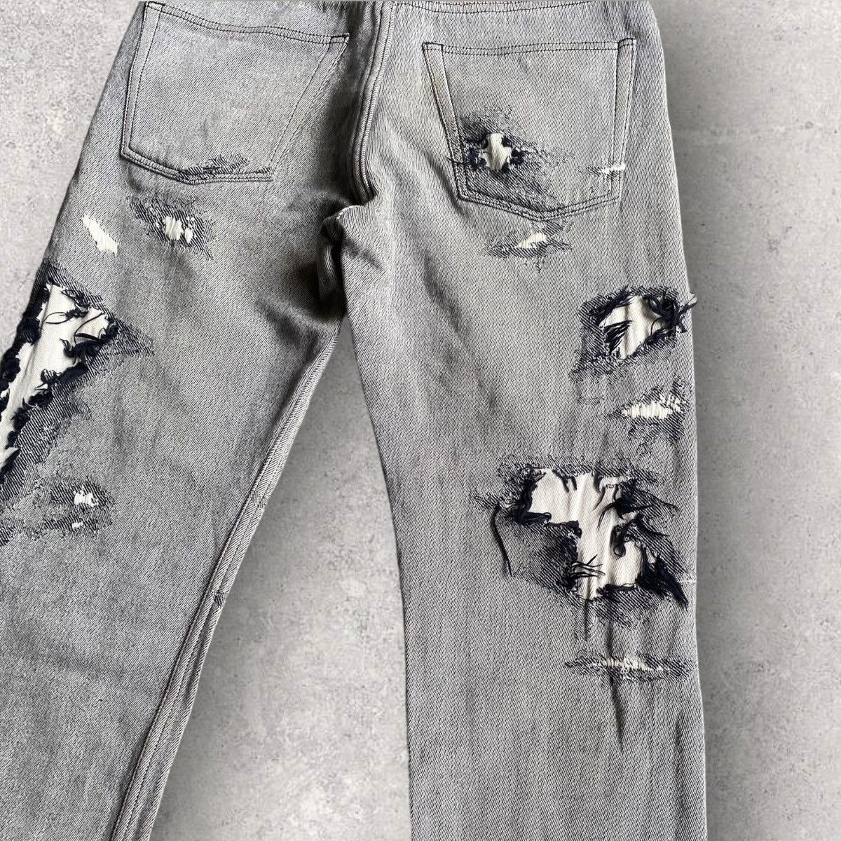 Issey Miyake APOC Jacquard Destroyed And Repaired Jeans Size US 29 - 7 Thumbnail
