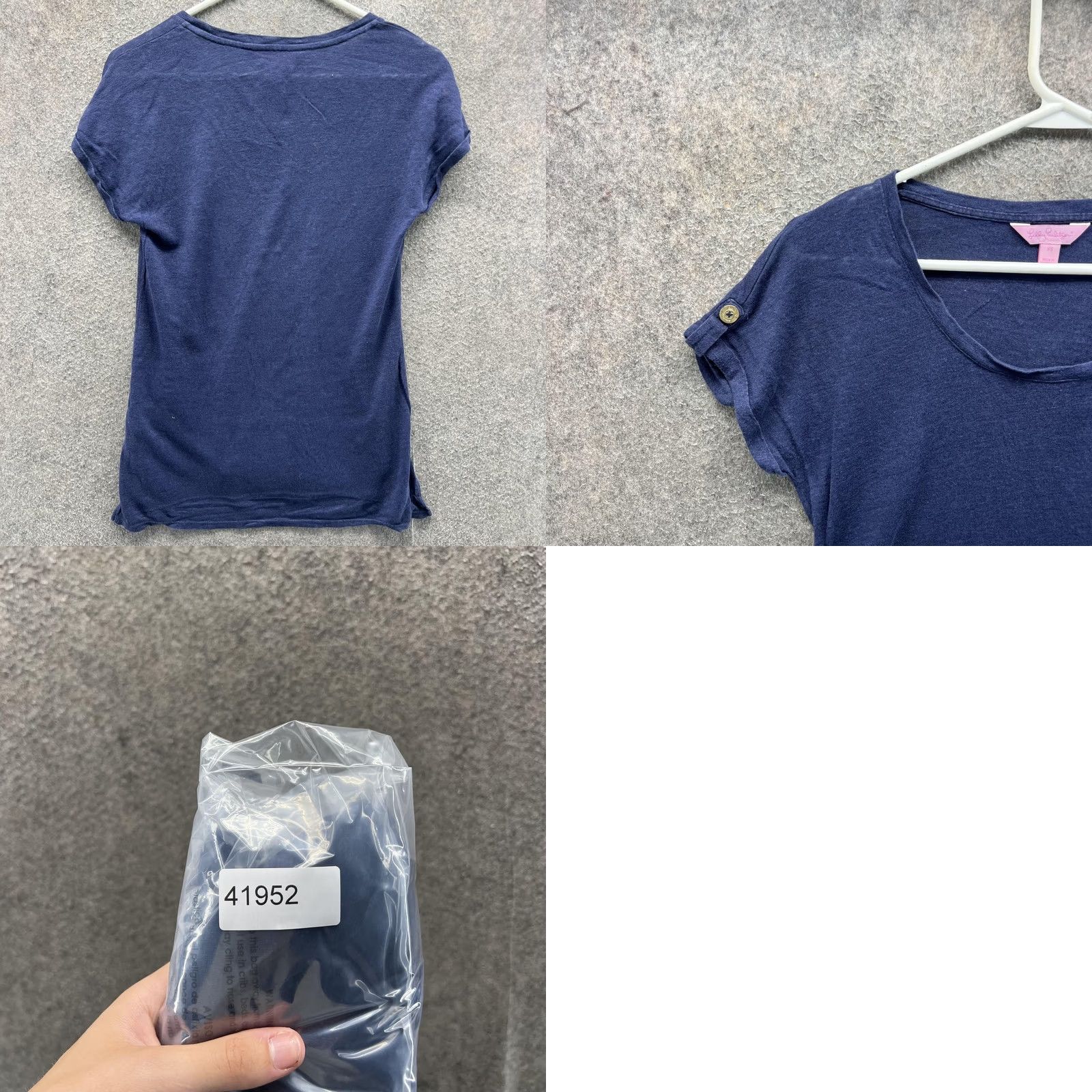Lilly Pulitzer Lilly Pulitzer Shirt Womens XS Blue Linen Scoop Neck Roll Tab Short Sleeve Top Size XS / US 0-2 / IT 36-38 - 8 Thumbnail