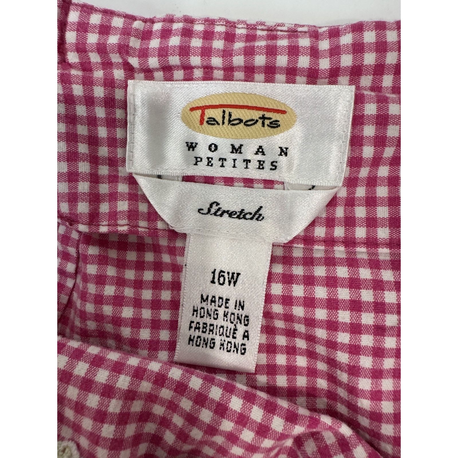 Talbots Talbots Women's Petite Pink Gingham Skort Lime 16W Size 34" / US 12 / IT 48 - 6 Thumbnail