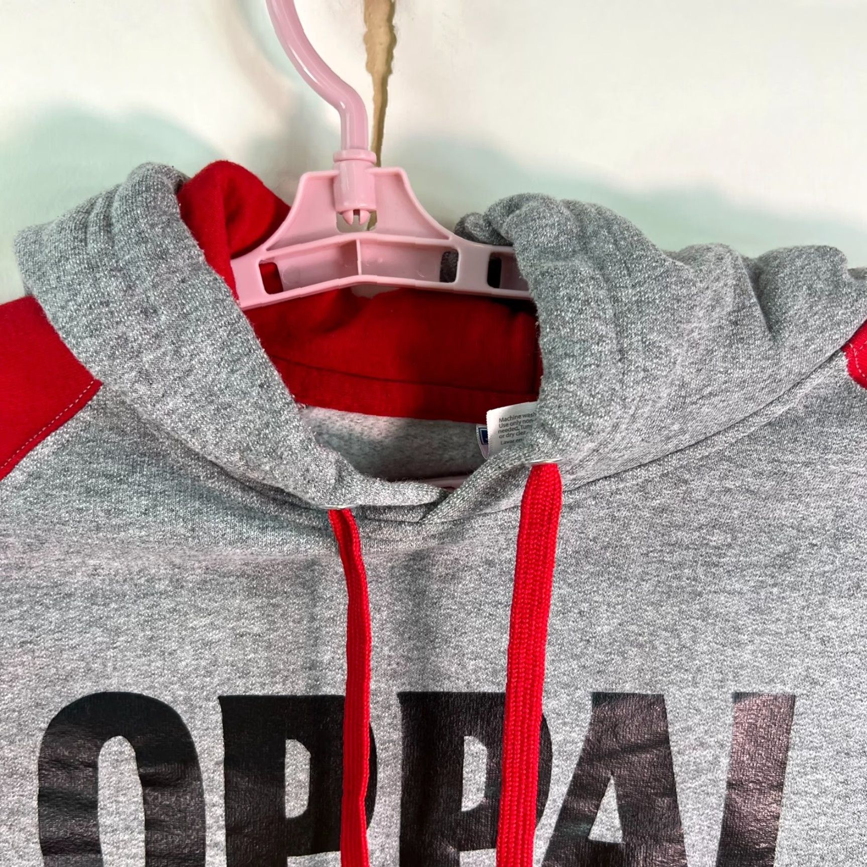 Jerzees OPPAI Jerzees Hoodie Mens L Gray Red Long Sleeve Pullover Sweatshirt 50/50 100% Genuine US Seller Size US L / EU 52-54 / 3 - 2 Thumbnail