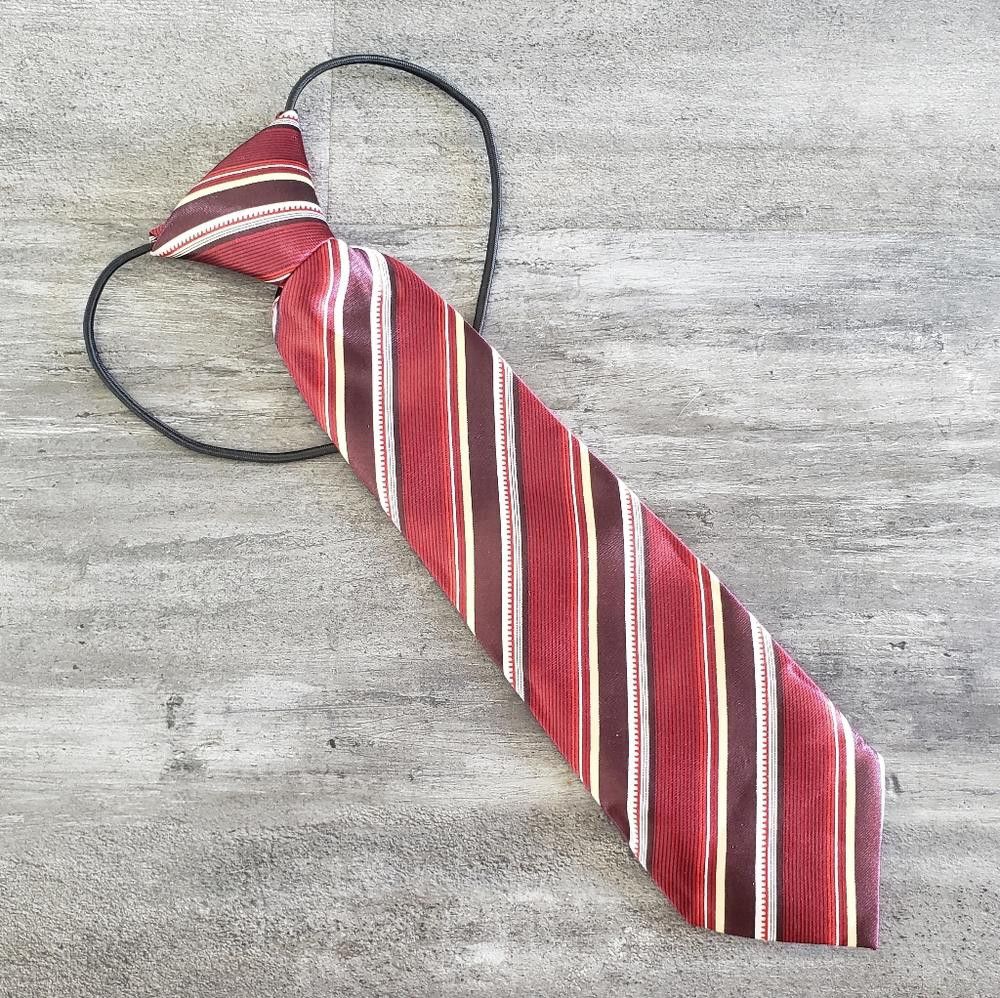 Designer Red Burgundy Satin Little Boy Tie Size ONE SIZE - 1 Thumbnail
