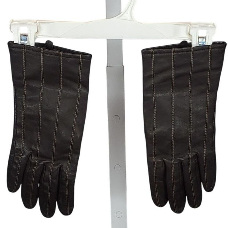 Vintage Vintage Brown Leather Gloves – 100% Cashmere Lined, Size 7.5 Size ONE SIZE - 1 Thumbnail