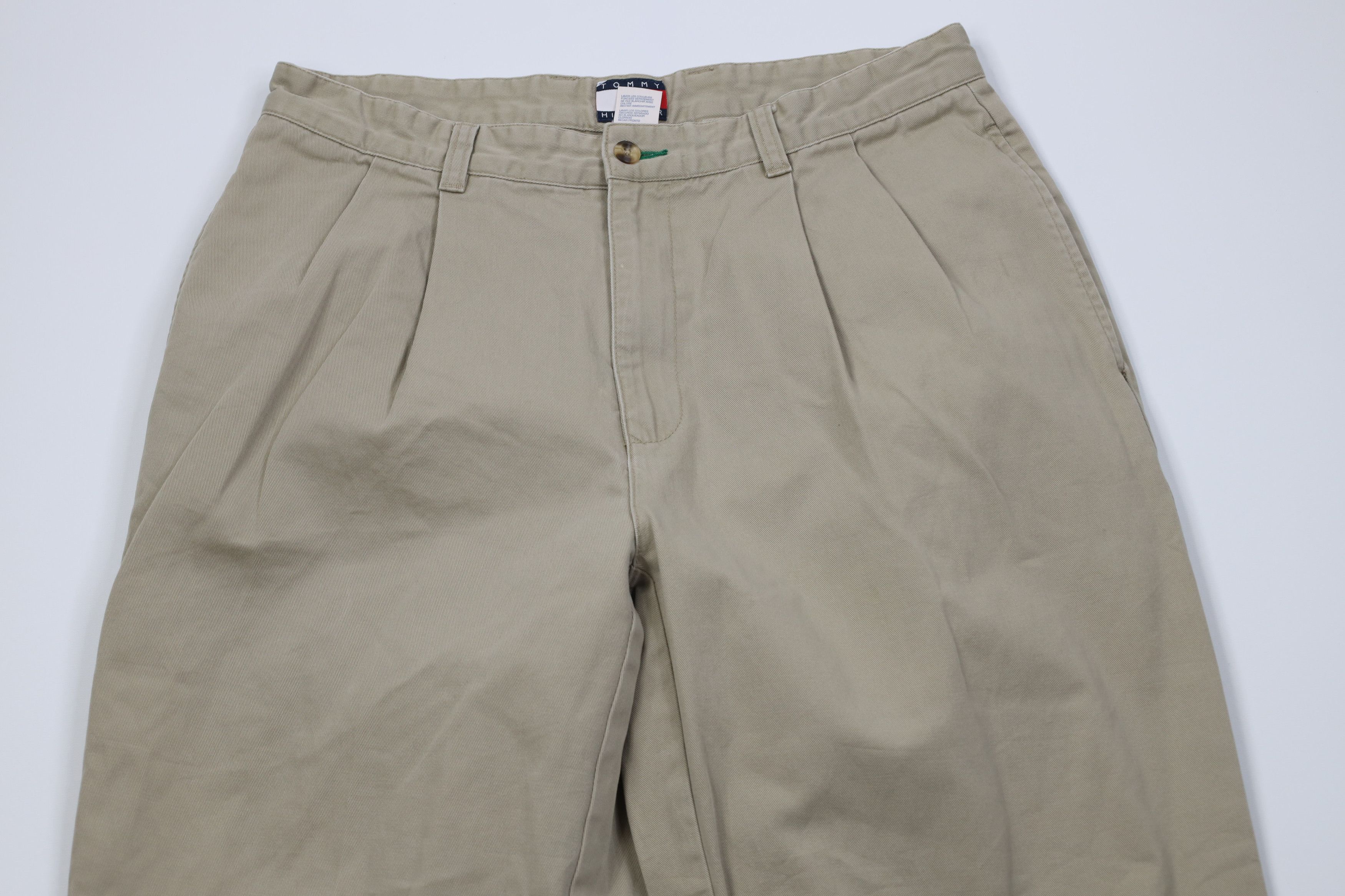 Tommy Hilfiger Vintage 90s Tommy Hilfiger Wide Leg Chino Pants Khaki Beige Size US 32 / EU 48 - 2 Thumbnail