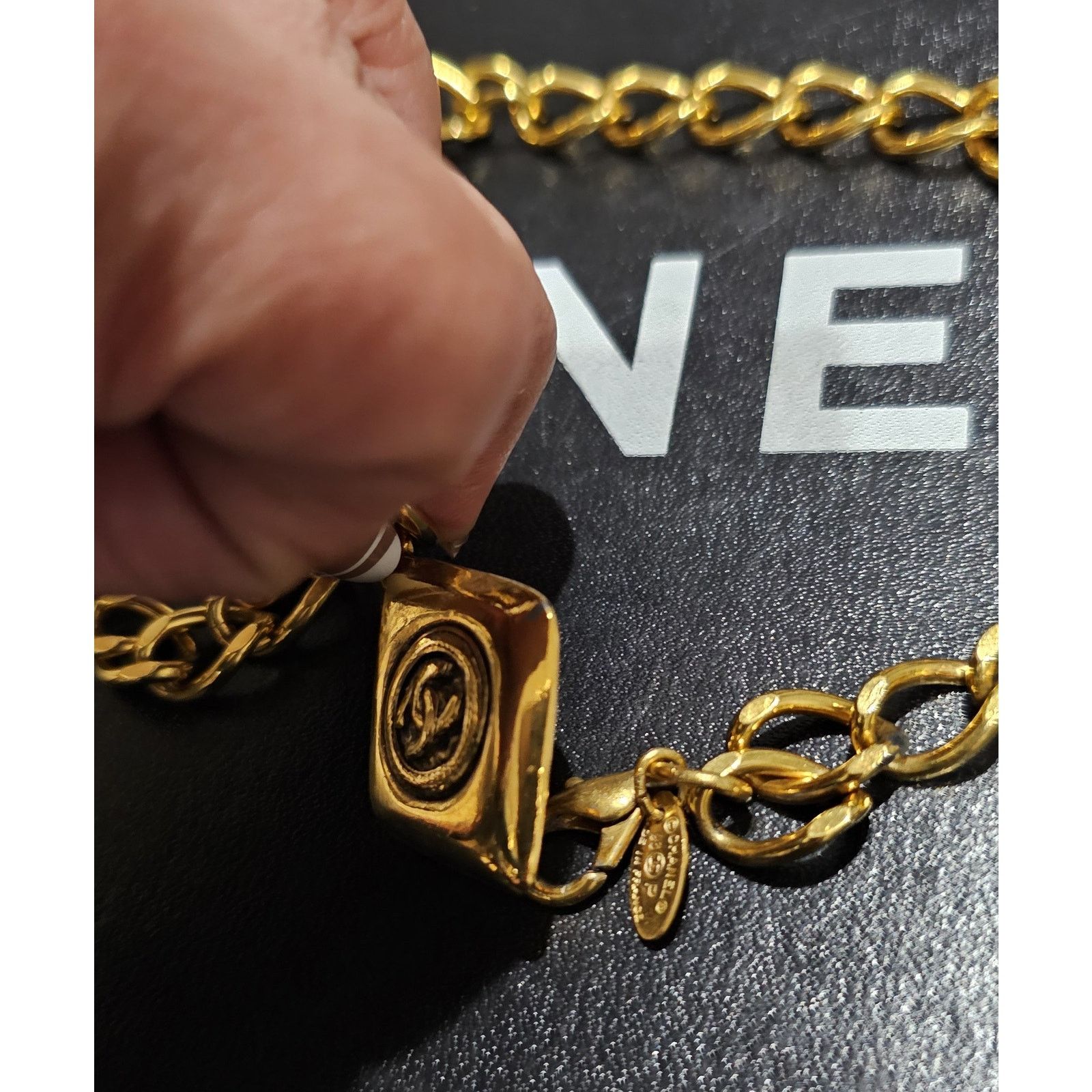 Chanel CHANEL CC Vintage 24K Necklace Rhombus Logo Gold 93P Size ONE SIZE - 5 Thumbnail