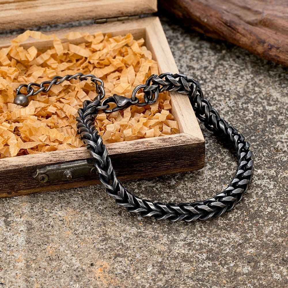 Other Vintage Oxidized Black Chain Bracelet Bangles Gift For Him Size ONE SIZE - 3 Thumbnail