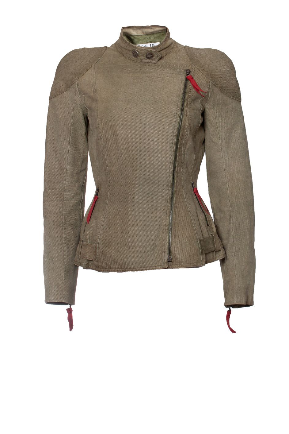Dior Christian Dior, Green suede biker jacket and skirt Size S / US 4 / IT 40 - 2 Thumbnail