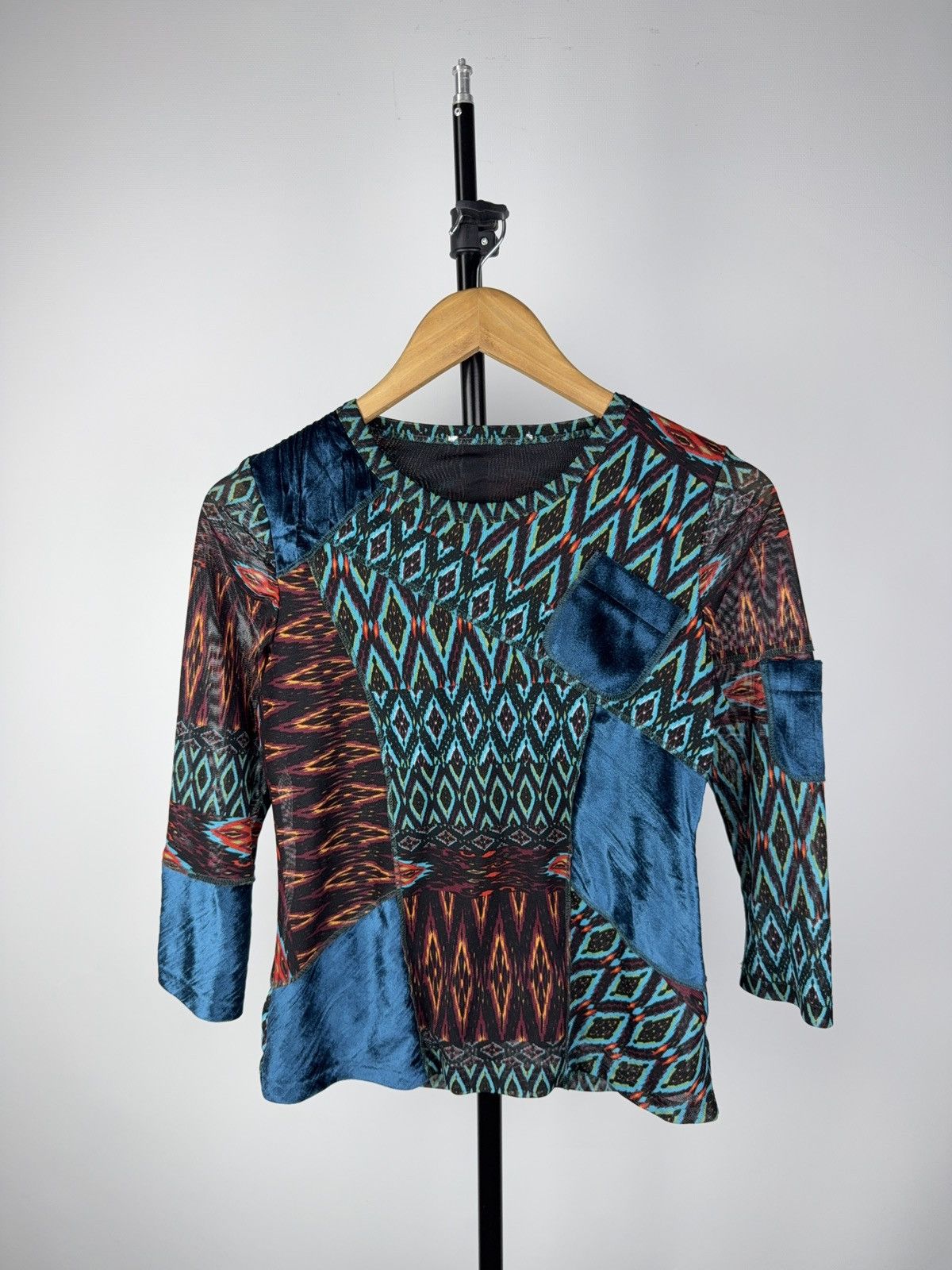 Other Vintage Psychedelic Mesh Patchwork Top Gaultier Style Y2K Size M / US 6-8 / IT 42-44 - 1 Thumbnail