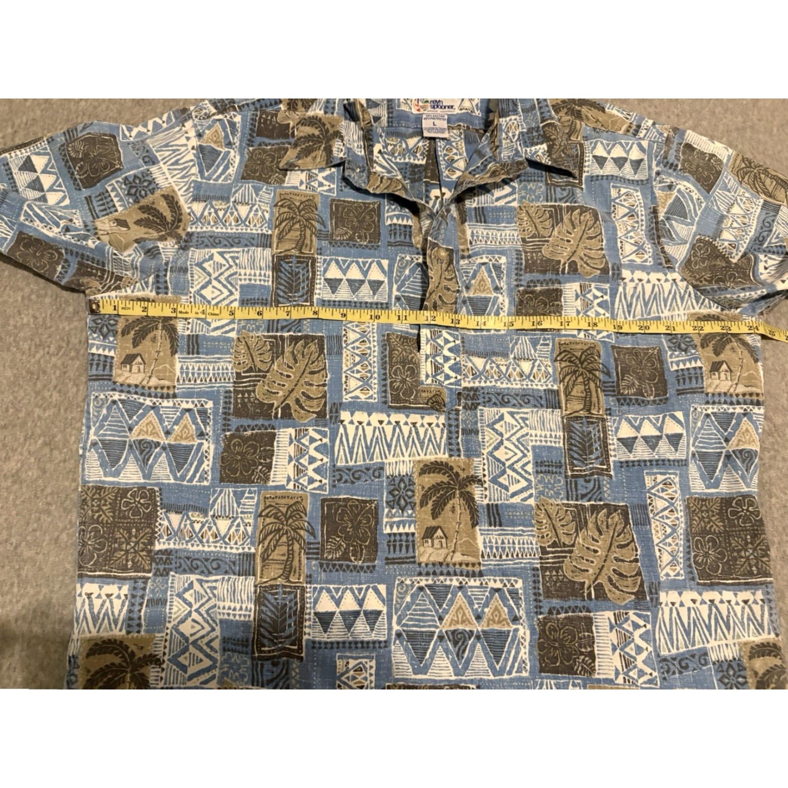 Reyn Spooner Reyn Spooner Hawaiian Shirt Mens Large Blue Floral Half Button Up Pullover Short Sleeve Cotton Polyester Size US L / EU 52-54 / 3 - 5 Thumbnail