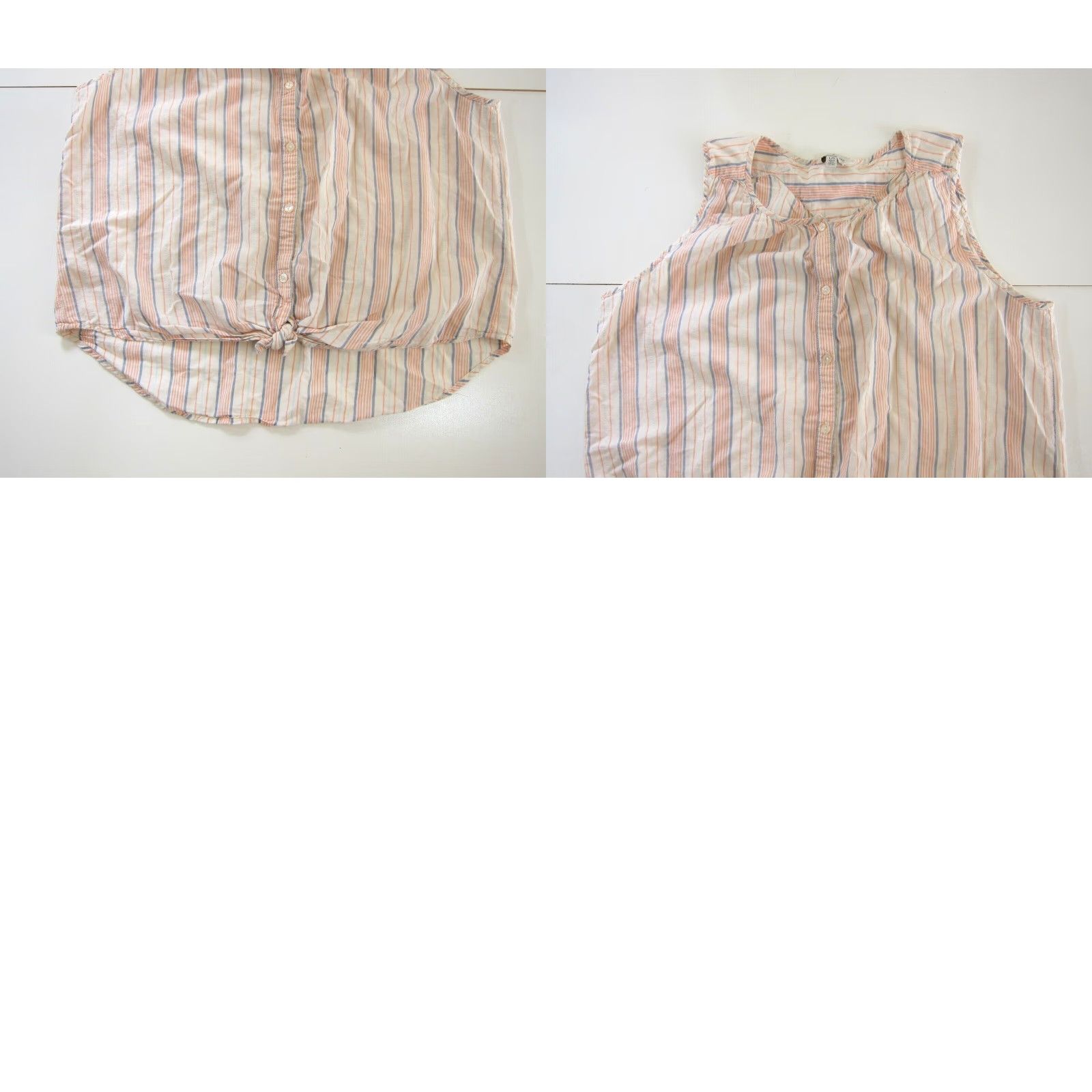 Lucky Brand Lucky Brand Sleeveless Blouse 100% Cotton Pink Blue Stripe Tunic L Women Shirt Size L / US 10 / IT 46 - 8 Thumbnail
