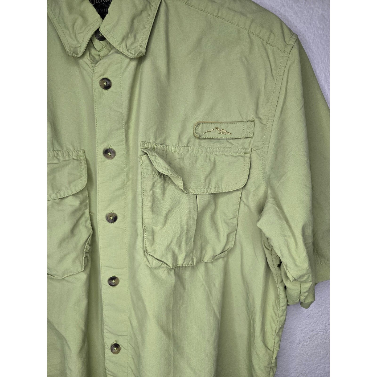 Vintage Sportsmans Outdoor Button Up Shirt Green M Short Sleeve Size US M / EU 48-50 / 2 - 2 Thumbnail
