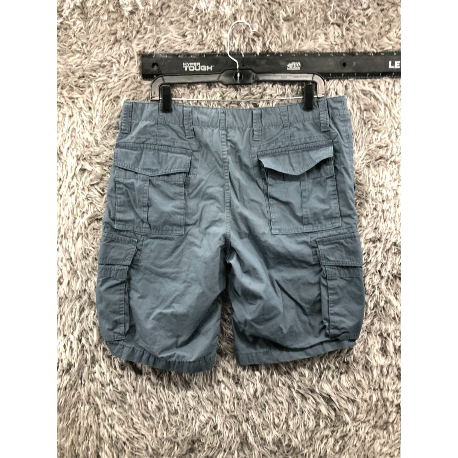 Dockers DOCKERS Cargo Shorts Mens 36 Mid Rise Dark Wash Blue Khaki 5-Pocket Regular Inseam 10in Cotton Blend Knit Image: Logo Casual Summer Spring Fall Mens Size US 36 / EU 52 - 6 Thumbnail