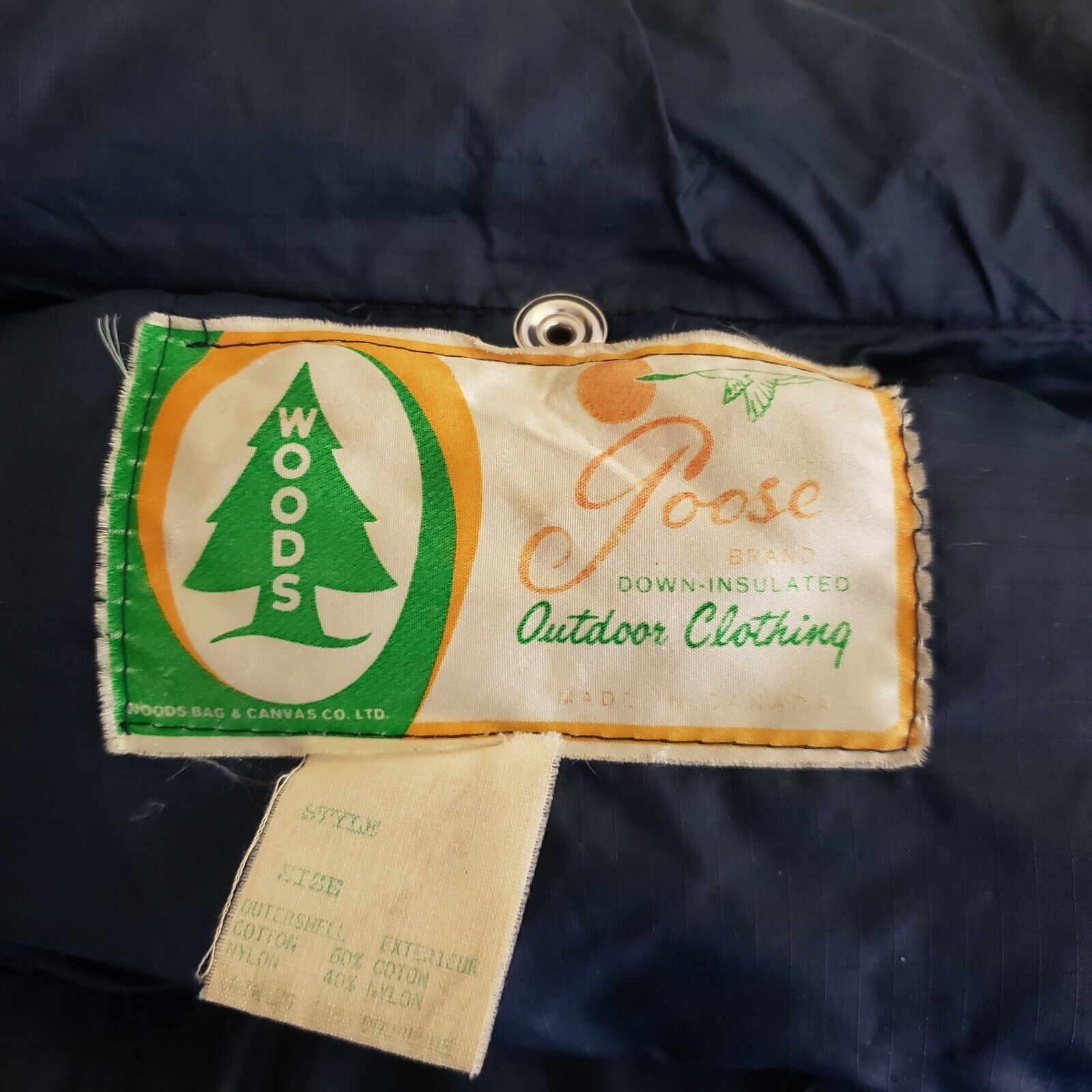 Vintage Vtg Woods Goose Co. Down Puffer Jacket Parka L Cargo Navy Size US L / EU 52-54 / 3 - 6 Thumbnail