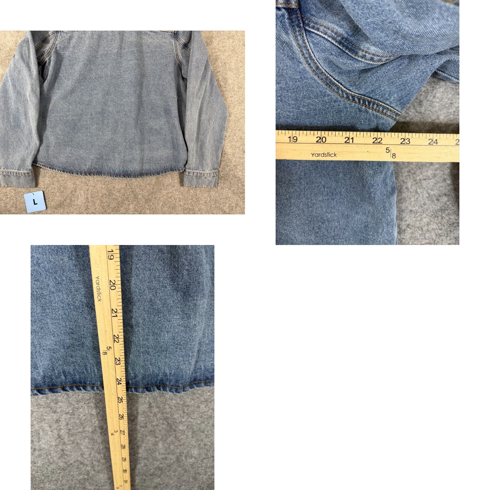 Express Express Denim Jacket Womens L Blue Snap Front Classic Fit Pockets NWOT Size L / US 10 / IT 46 - 9 Thumbnail