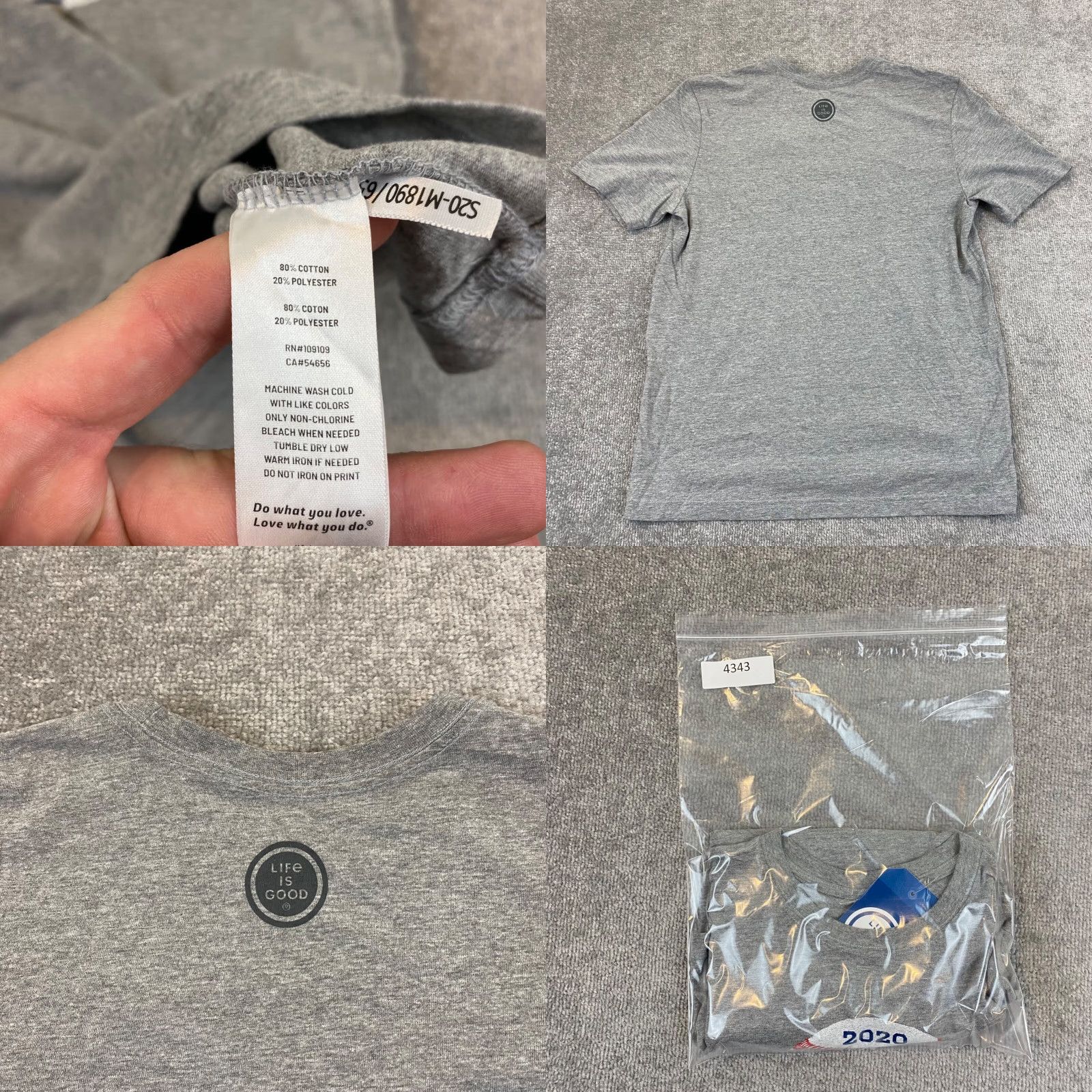 Life is Good VINTAGE: No — Life is Good Baseball Shirt Mens Medium Gray 2020 Rain Delay Crusher Graphic NEW Size US M / EU 48-50 / 2 - 8 Thumbnail