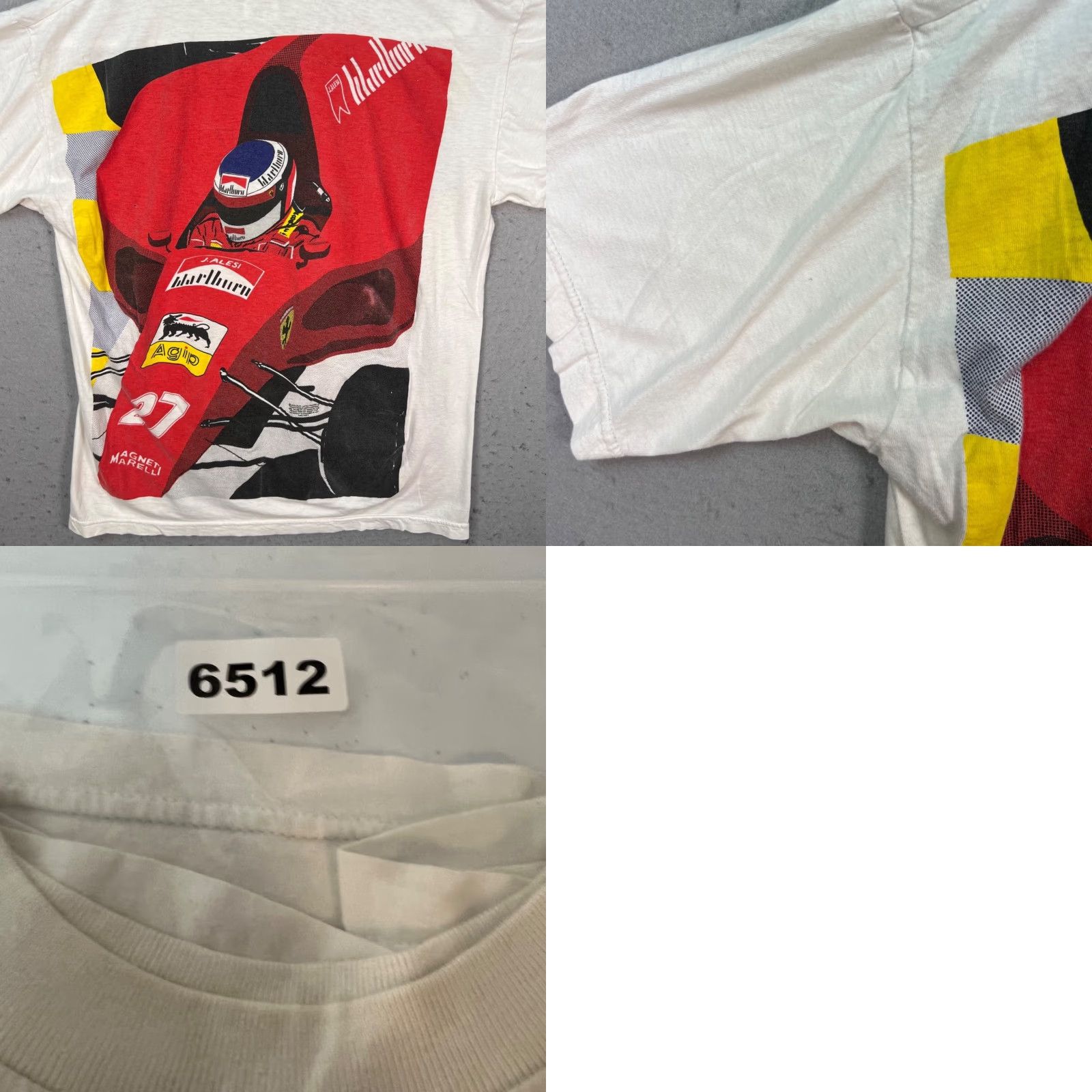 Ferrari VINTAGE Ferrari Marlboro Formula 1 F1 Jean Alesi Racing T-Shirt M White Mens Short Sleeve Crew Neck Size US M / EU 48-50 / 2 - 9 Thumbnail