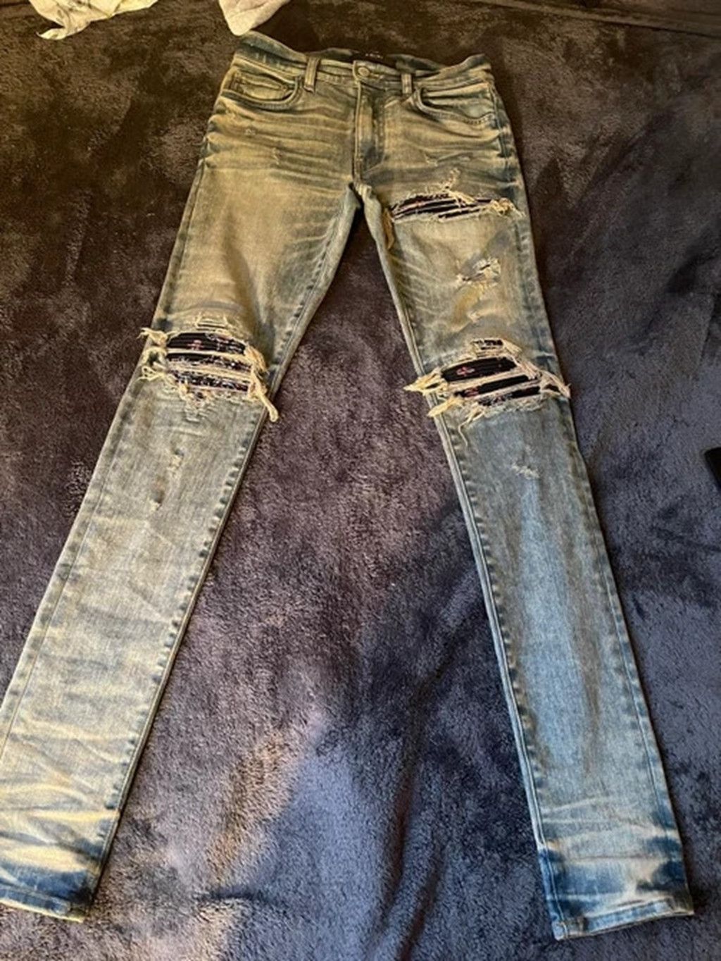 Amiri Dirty Indigo Bandana MX1 Jeans
