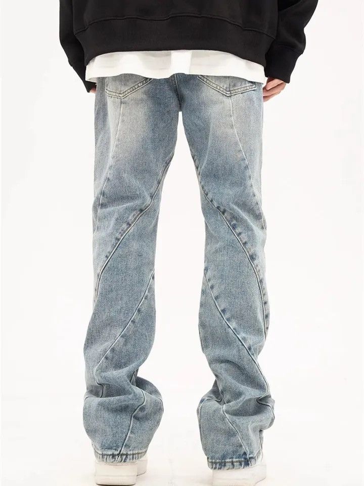 Japanese Brand × Vintage Y2K Fashion Washed Blue Slim Spliced Jeans Pants Size US 33 - 3 Thumbnail