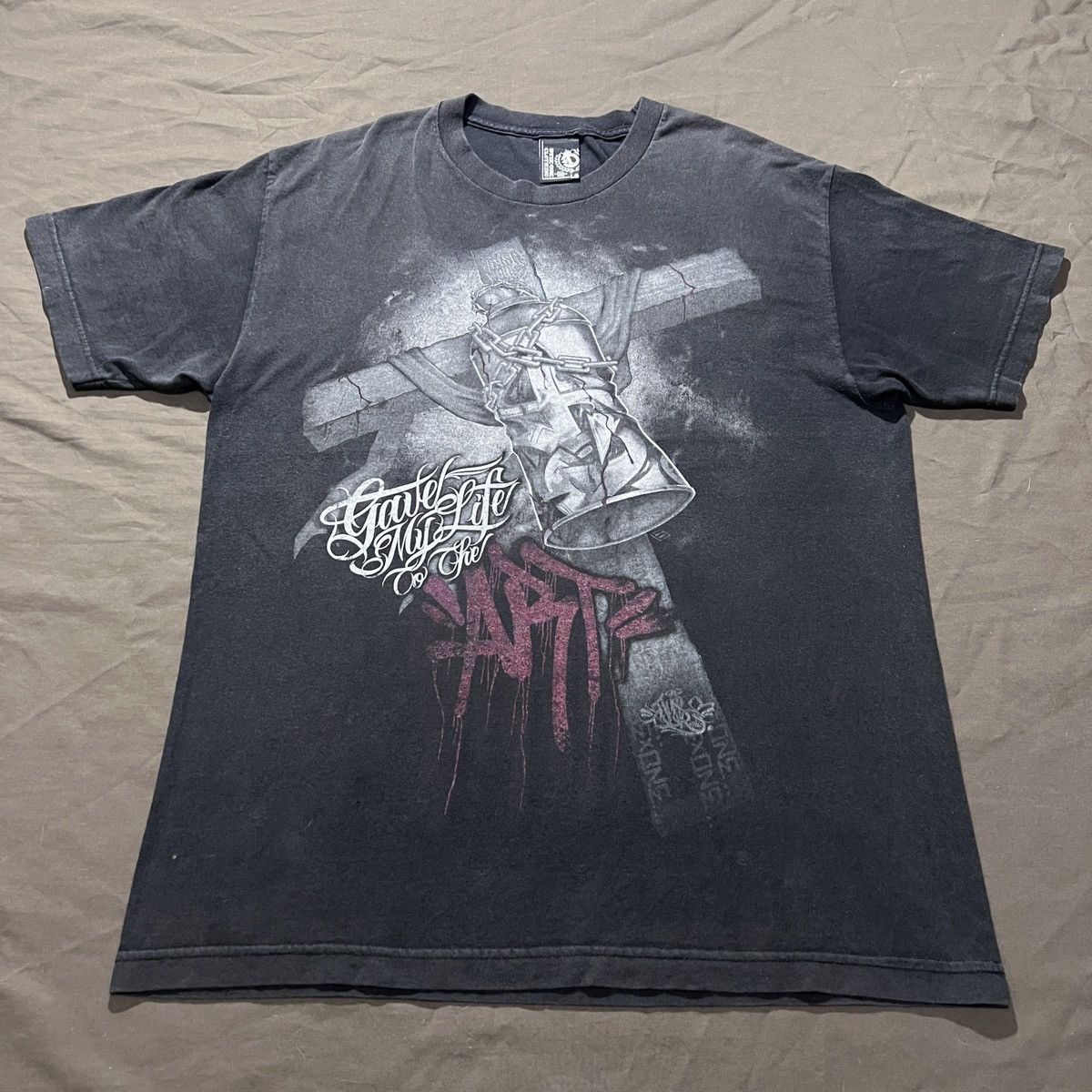 Vintage Y2K The cross God Jesus Bible Tee Graphic Streetwear Size US L / EU 52-54 / 3 - 1 Thumbnail