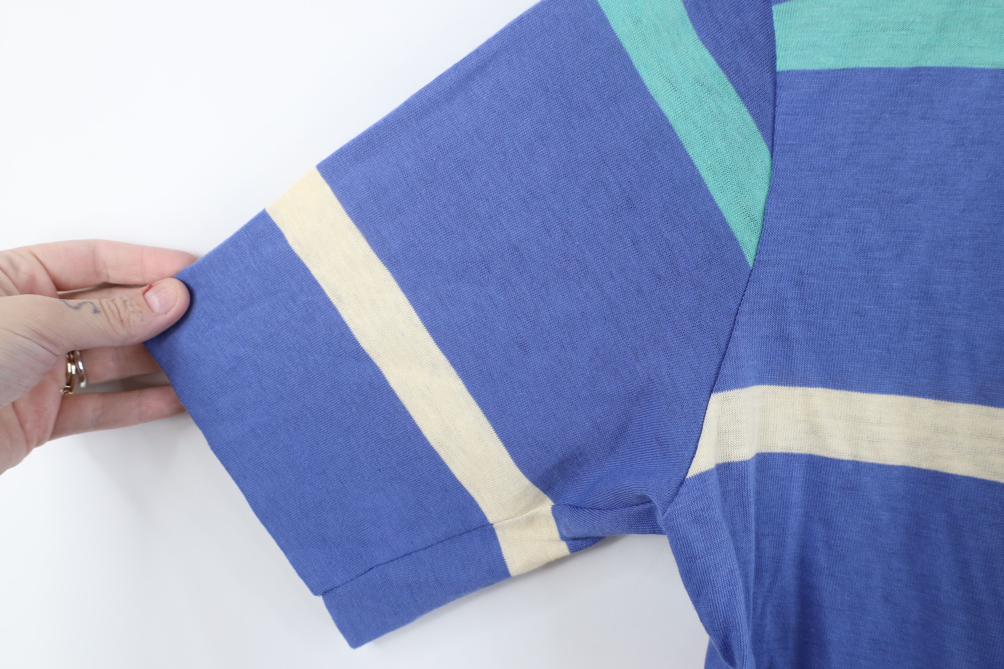 Vintage Vintage 70s Streetwear Striped Knit Collared Golf Polo Shirt Size US M / EU 48-50 / 2 - 8 Thumbnail