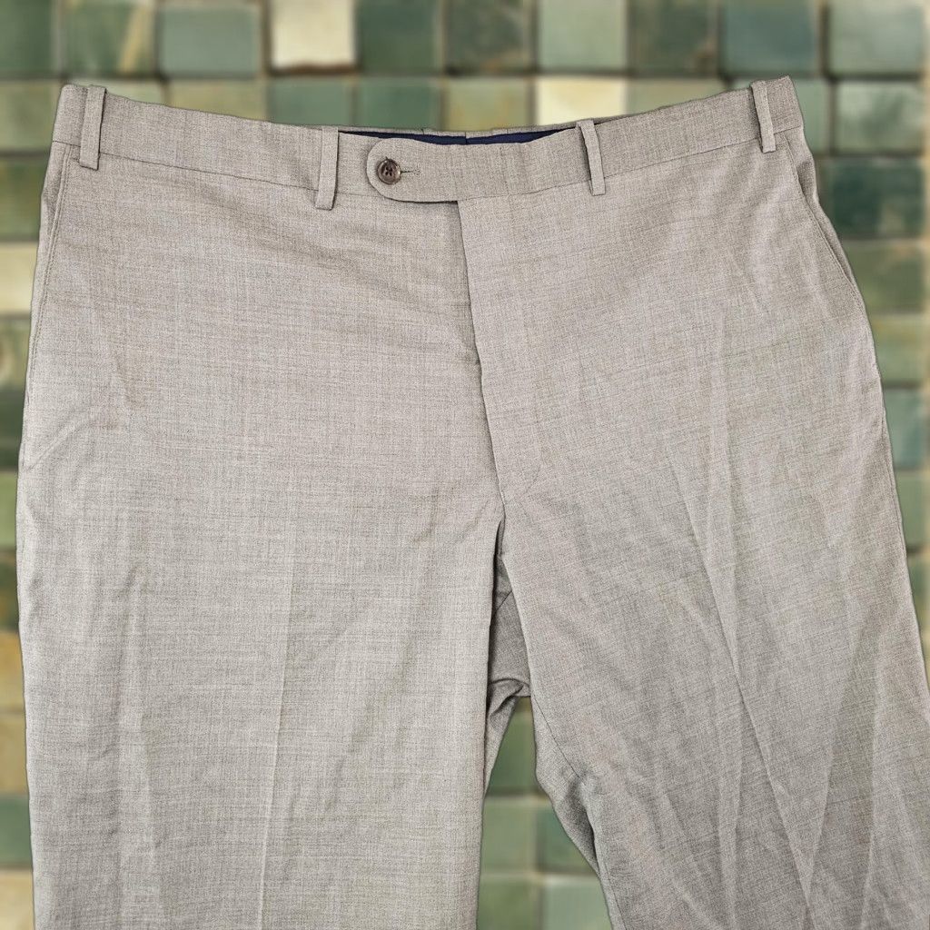 Peter Millar VINTAGE Peter Millar Pants Mens 42R Taupe Wool Blend Dress Trouser Flat Front Classic Browns Mensed Size US 42 / EU 58 - 1 Thumbnail