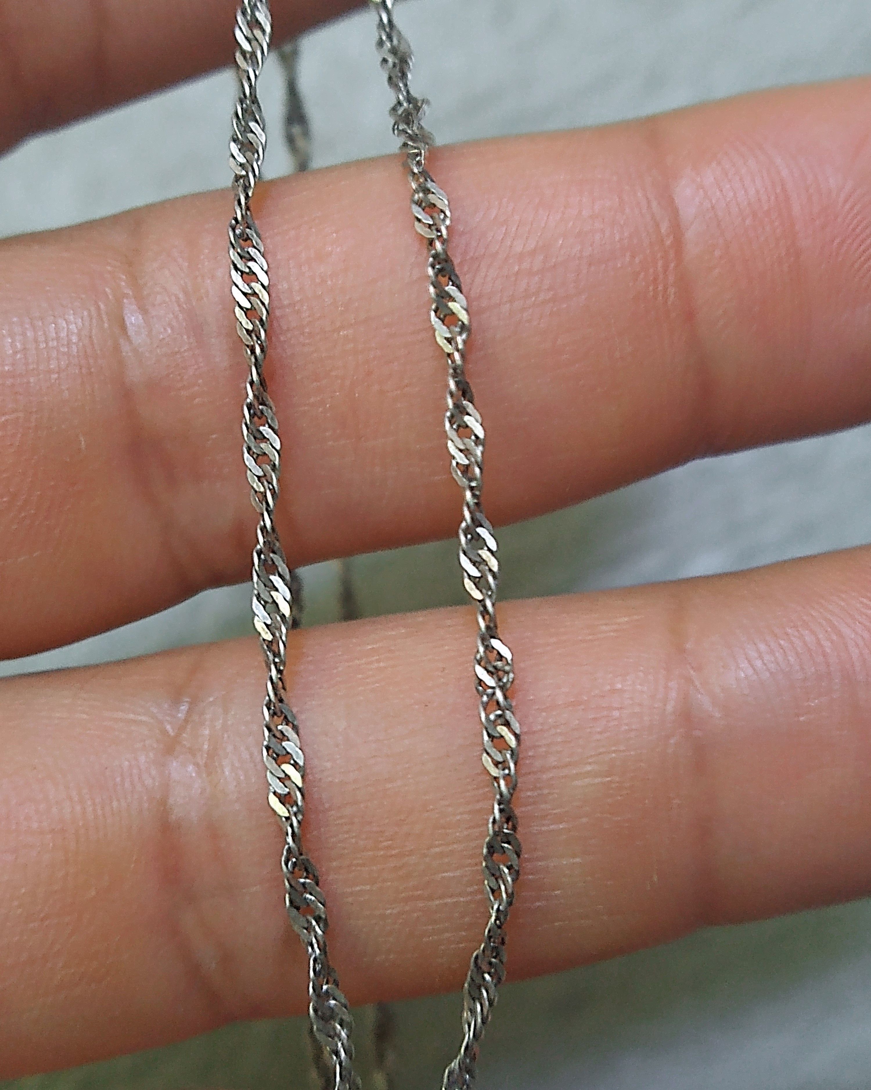 Jewelry Vintage Sterling Silver Necklace Curb Twist 17.5" Size ONE SIZE - 8 Thumbnail