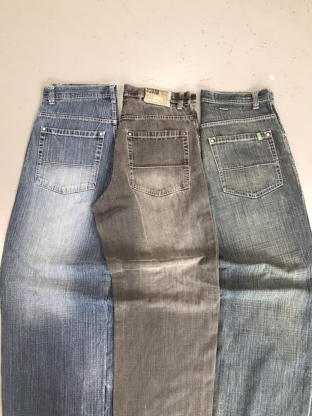 Bundle of 3 vintage Southpole tabs baggy fit denim 34x33
