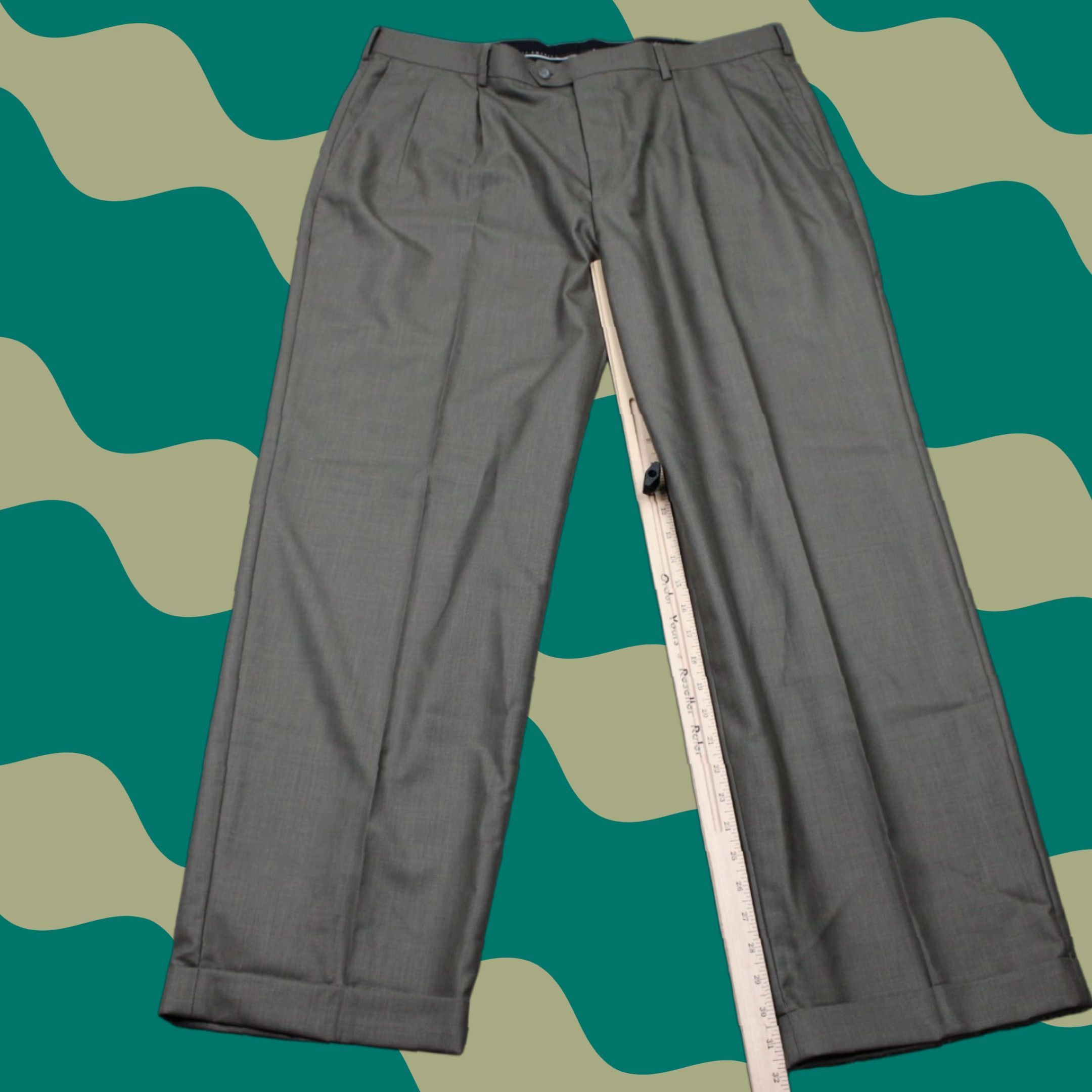 Perry Ellis Perry Ellis Dress Pants Mens 40x32 Gray Flat Front Polyester/Rayon NWT City Fit Pants Size US 40 / EU 56 - 1 Thumbnail