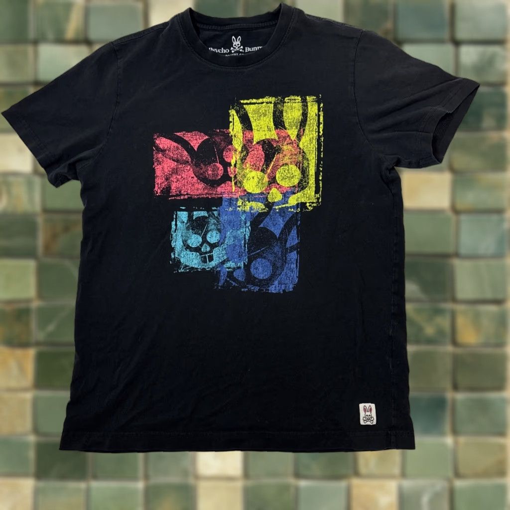 Psycho Bunny Psycho Bunny T Shirt Men’s 4 Large Black Pima Cotton Neon Graphic Stencil Logo Mens Size US S / EU 44-46 / 1 - 1 Thumbnail