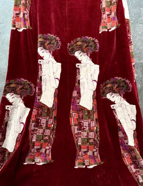 Bajra bajra Maid Print Velvet Skirt Size 30" / US 8 / IT 44 - 4 Thumbnail