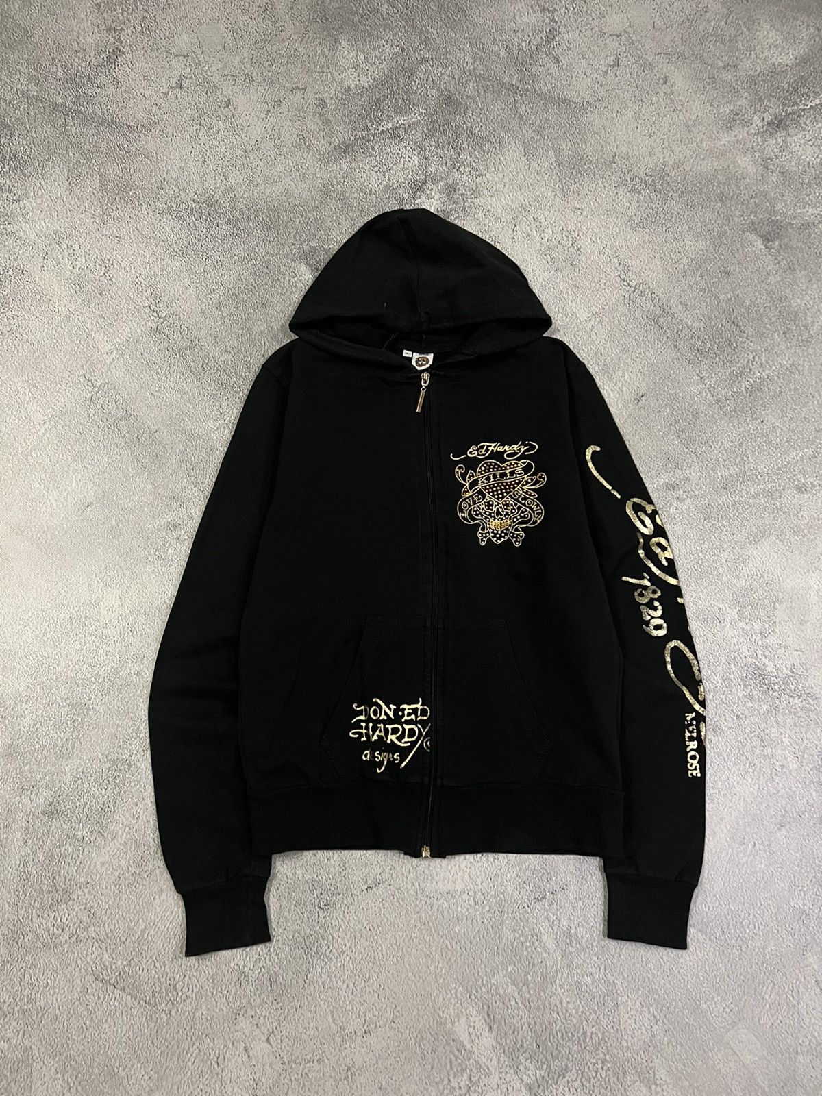 Ed Hardy Vintage Y2k Ed Hardy Love Kills Slowly ☠️❤️‍🩹 Zip Hoodie 00’s Size M / US 6-8 / IT 42-44 - 4 Thumbnail
