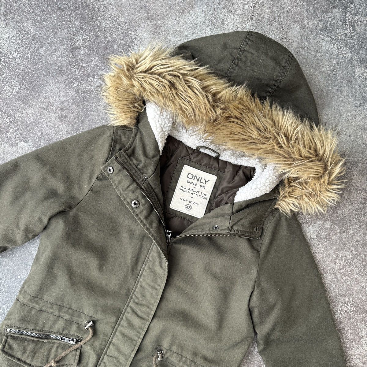 20471120 2000’s Aesthetic Vintage Y2K Faux Fur Hooded Long Jacket Size S / US 4 / IT 40 - 3 Thumbnail