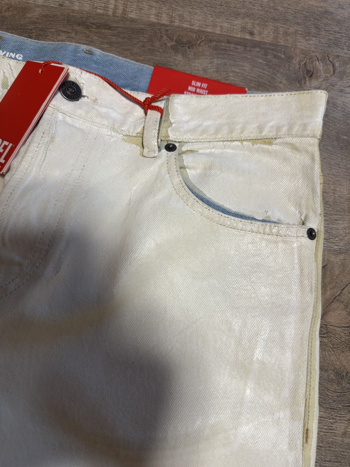 Diesel Diesel Heavy Waxed/Painted Denim Size US 31 - 3 Thumbnail