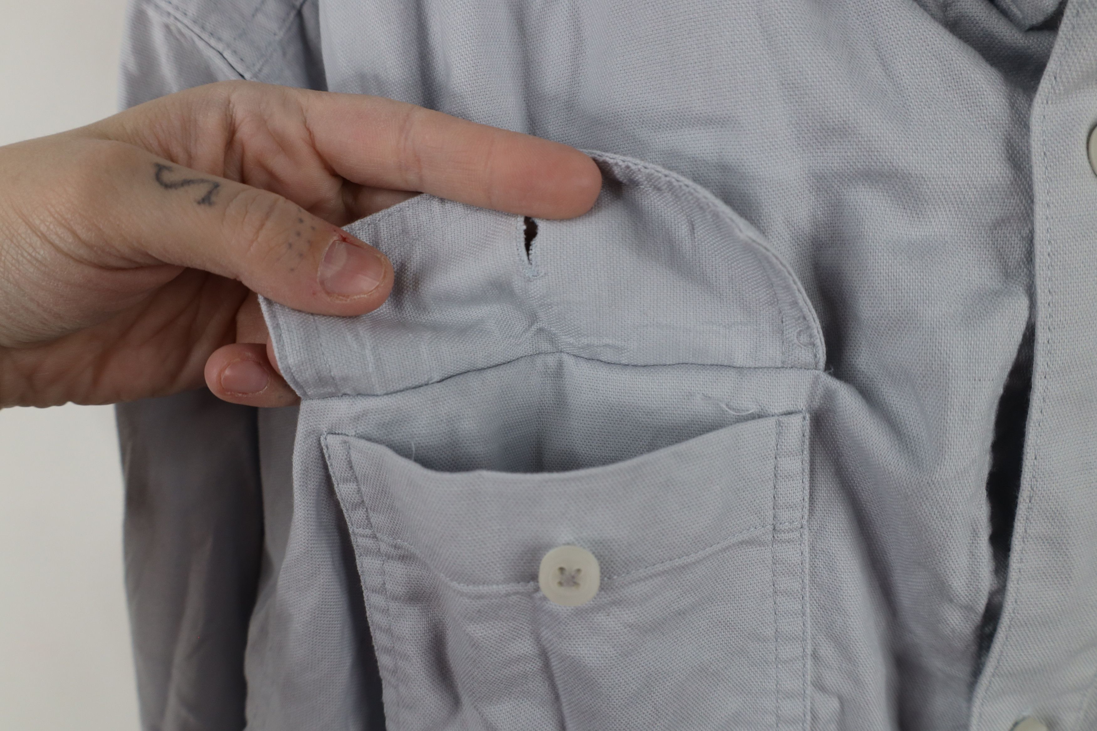Vintage Linksoul Long Sleeve Oxford Collared Button Down Shirt Gray Size US XL / EU 56 / 4 - 5 Thumbnail