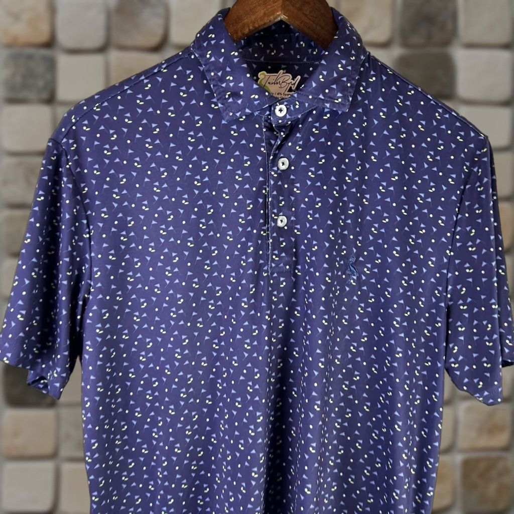 Tailorbyrd TAILORBYRD Golf Polo Shirt Men Medium Short Sleeve Purple All Over Print Polo Size US M / EU 48-50 / 2 - 1 Thumbnail