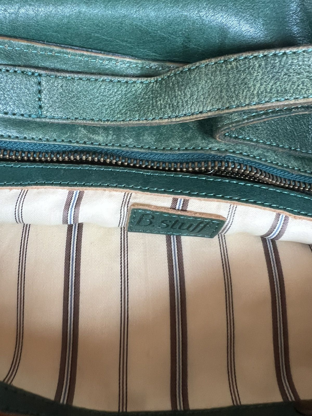 Leather Vintage B. Stuff Japan Faded Patina All Leather 2 Way Bag Size ONE SIZE - 15 Thumbnail