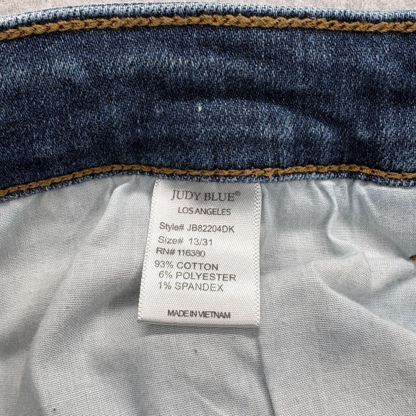 Denime Judy Blue Jeans Womens 13/31 Straight Fit Blue Mid Rise Distressed Stretch Denim Jeans Women Slim Pocket 5-Pocket Fall Vintage: No, etc Size 24" / US 00 / IT 34 - 5 Thumbnail
