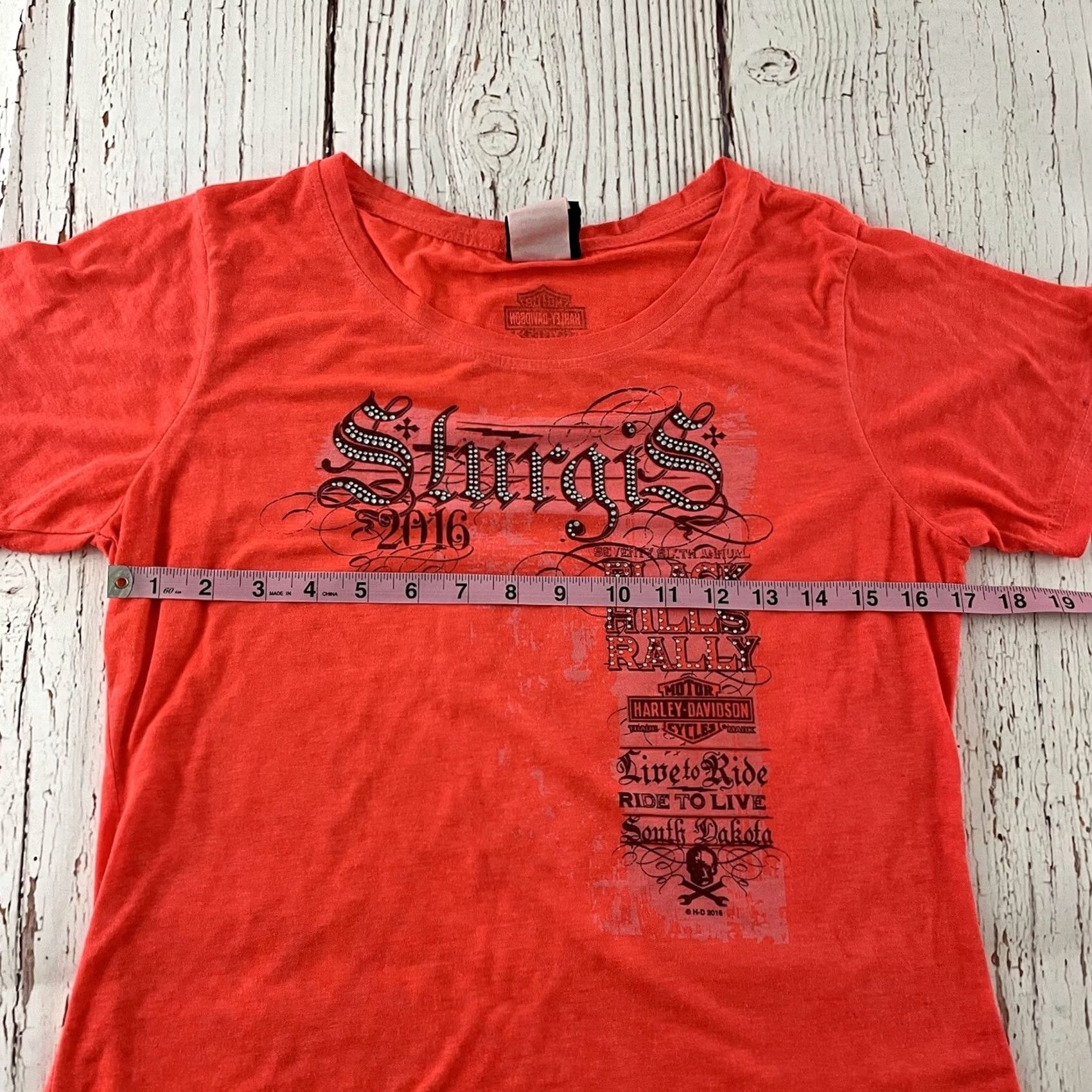 Harley Davidson Harley-Davidson T-Shirt Women's M Orange Pink 2016 Sturgis Deadwood Short Sleeve Cotton Solid Brand: Harley-Davidson Shirt Women XS-XL? Size M / US 6-8 / IT 42-44 - 5 Thumbnail