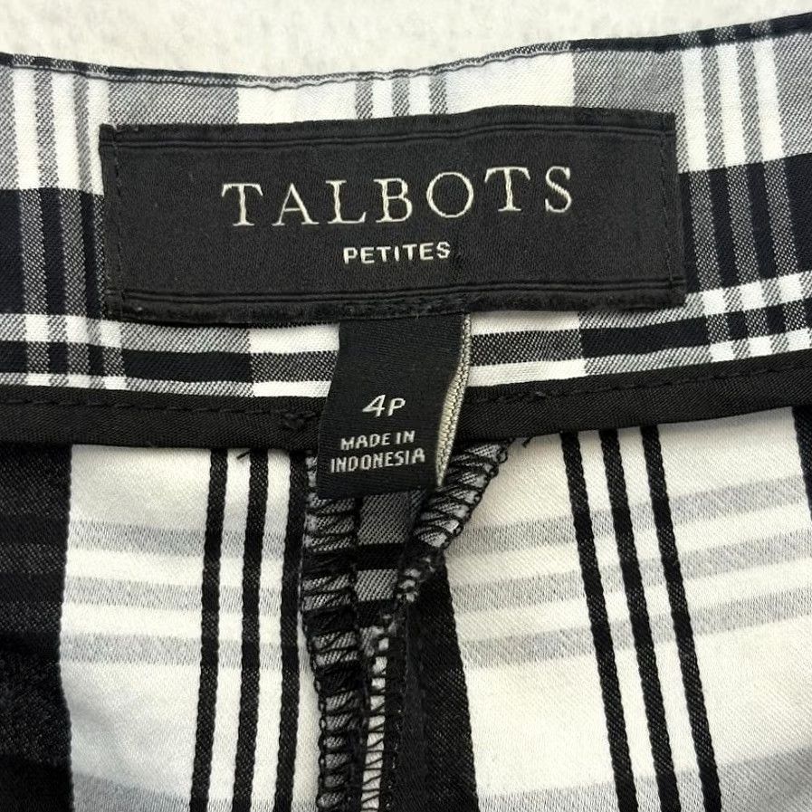 Talbots Talbots Sutton Black & White Plaid Side Zip Ankle Pant Womens Size 4P PETITE Size 27" / US 4 / IT 40 - 6 Thumbnail