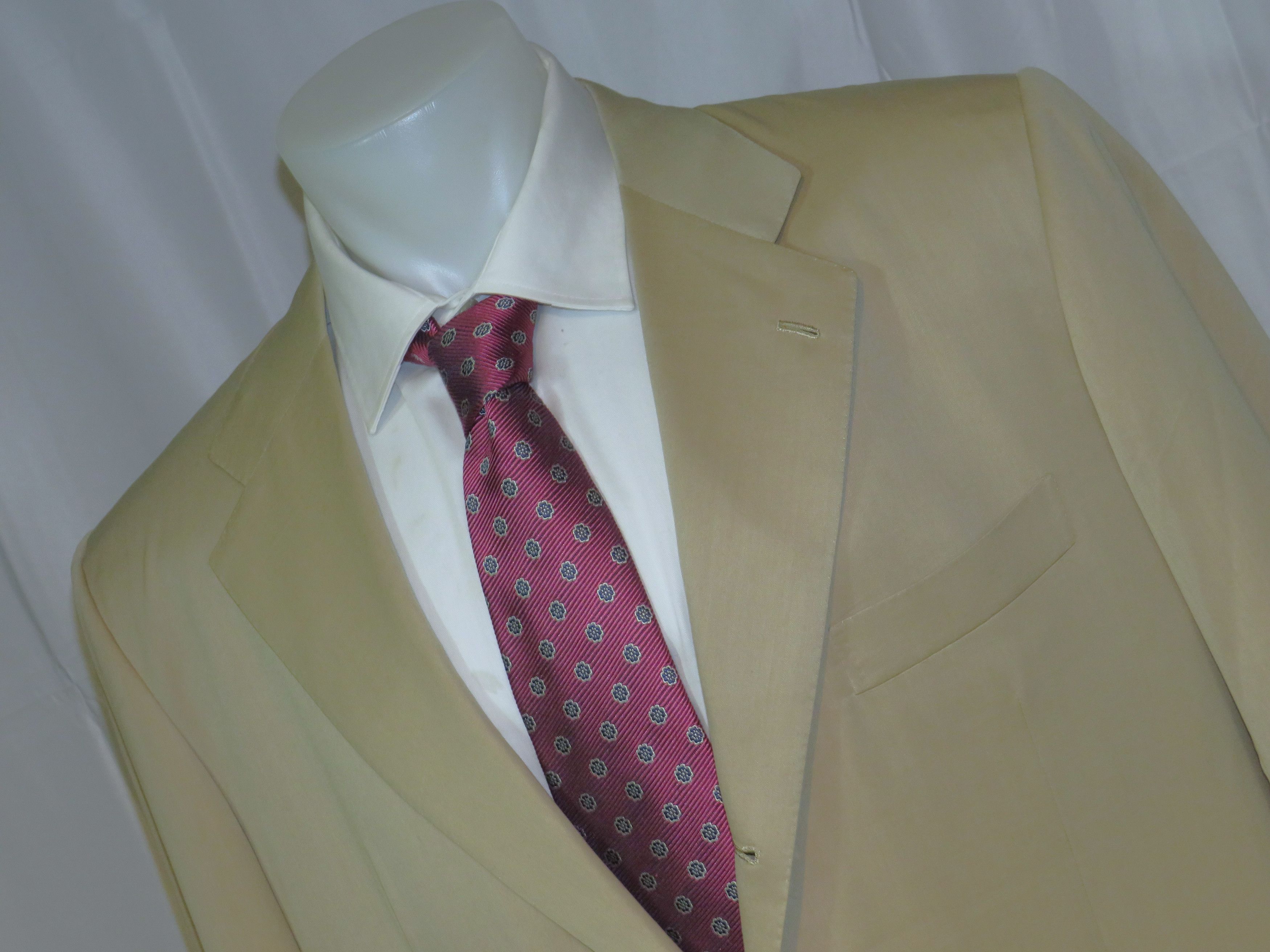 Kiton 14 Micron Blanc Blue Super 180 Solid Beige 3 Roll 2 Suit 50R Size 50R - 6 Thumbnail