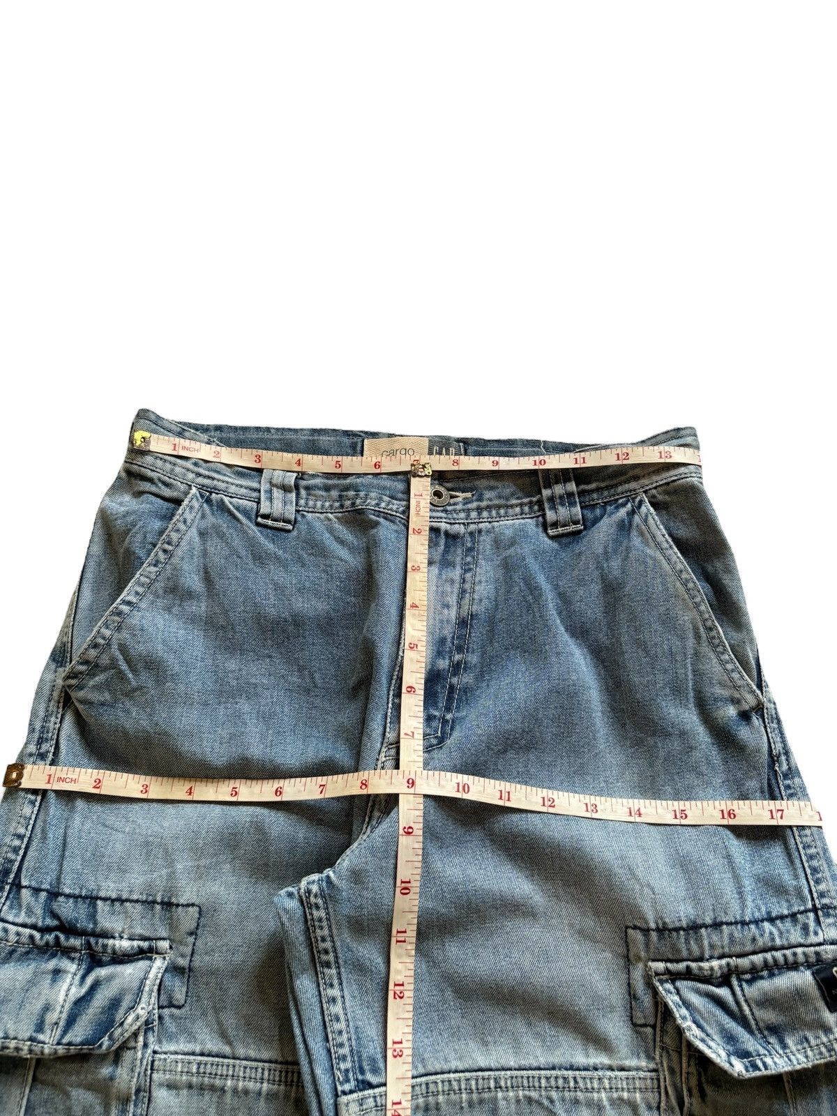 Gap Vintage Cargo GAP Blue Wash Distressed Loose Baggy Jeans Size US 28 / EU 44 - 13 Thumbnail