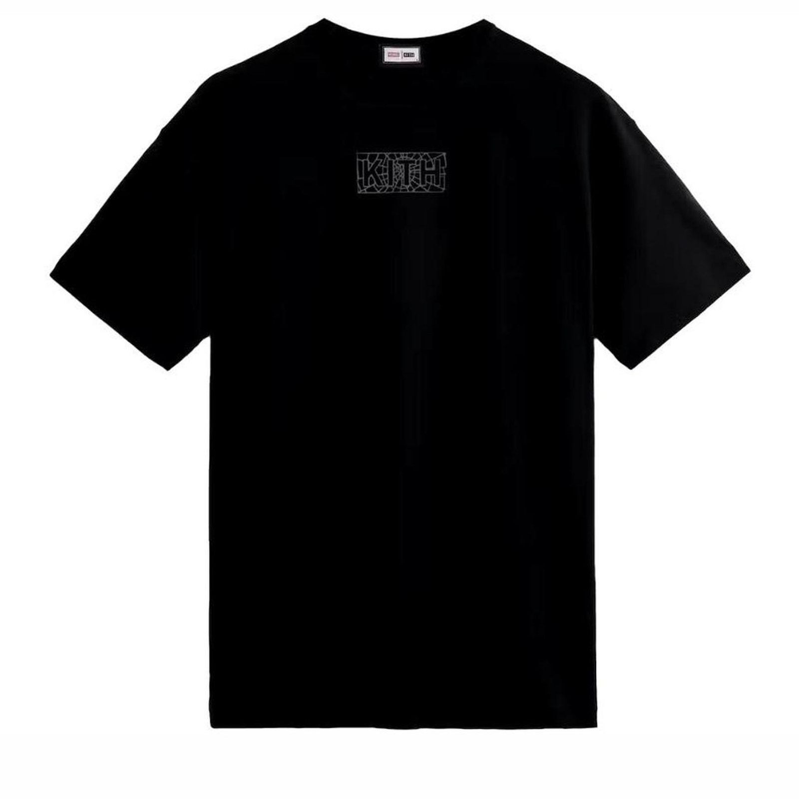 image of Kith X Spiderman Web Logo Tee Shirt In Black, Men's (Size XL)