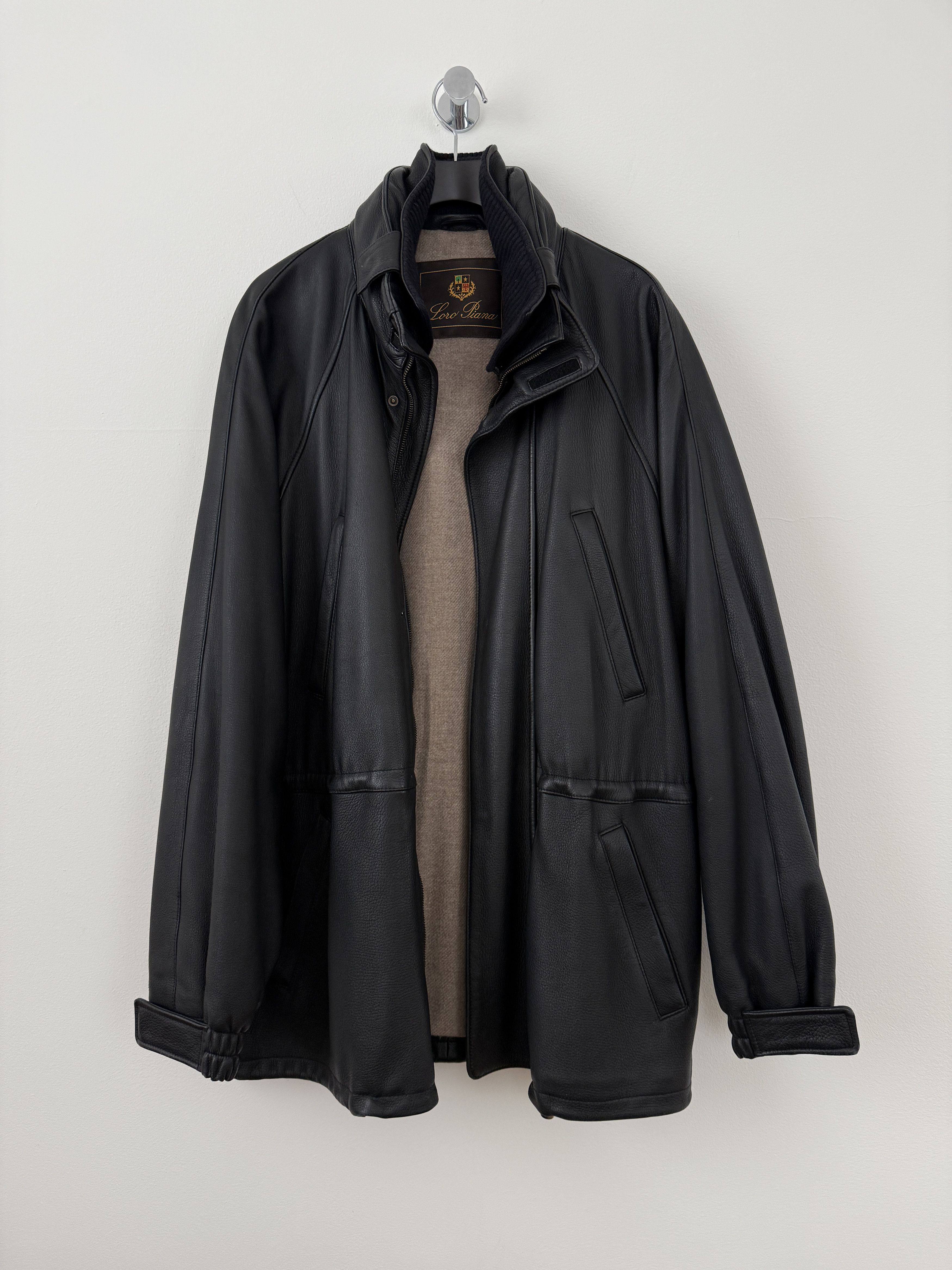 Loro Piana Leather Cashmere Lined Jacket Size US XXL / EU 58 / 5 - 1 Thumbnail