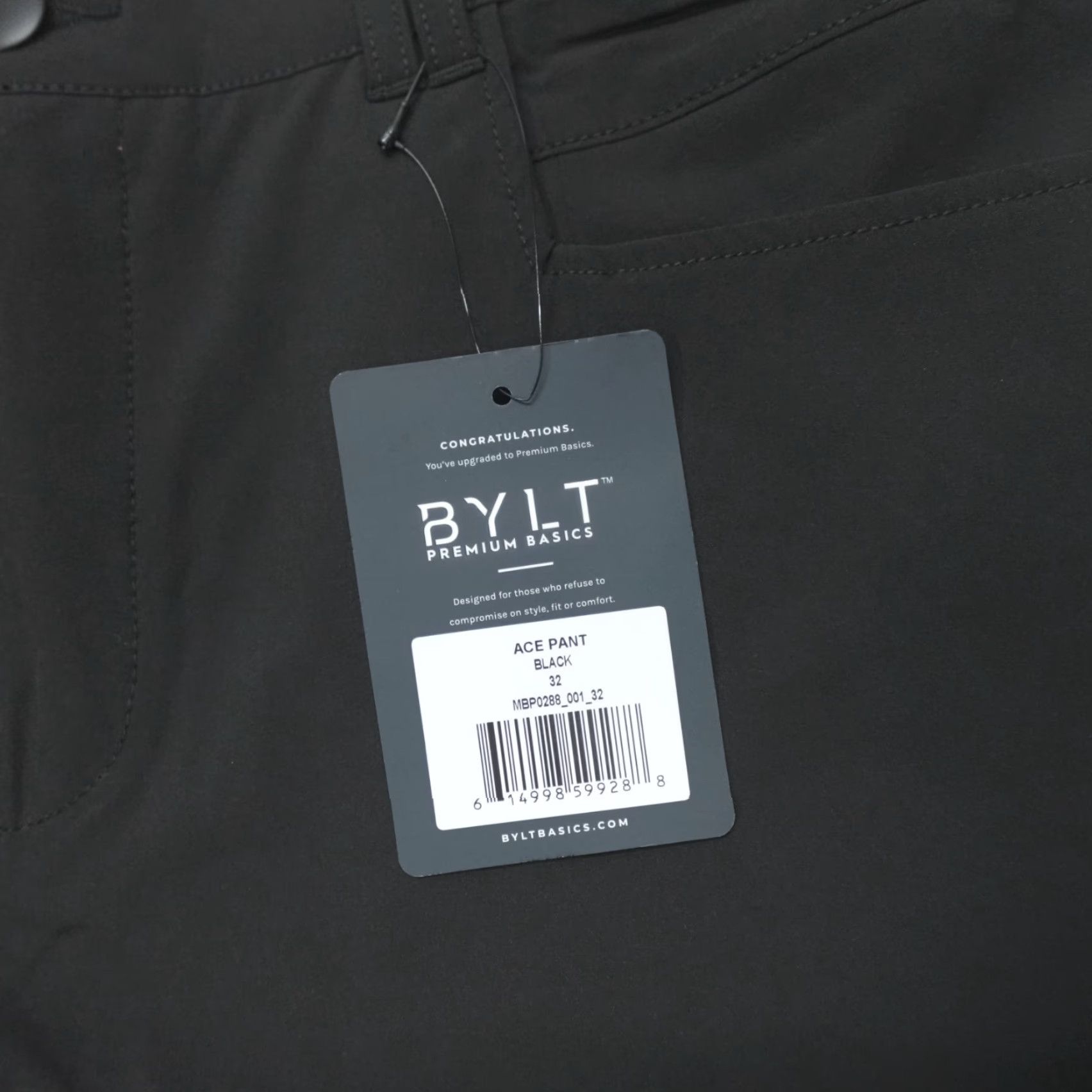 Vintage BYLT Premium Ace Pants Tapered Leg Classic Fit Men's 32x30 Black Size US 32 / EU 48 - 2 Thumbnail