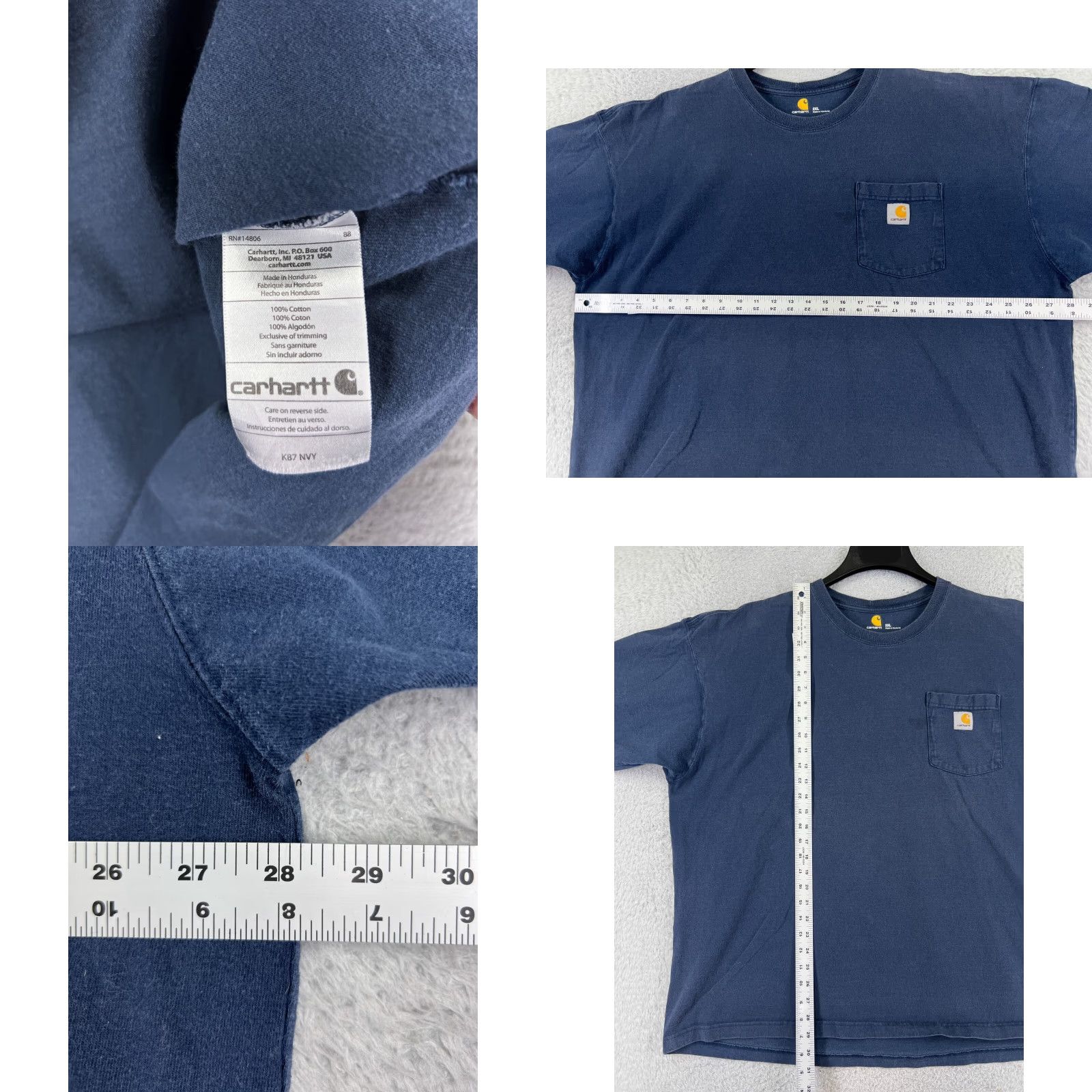 Carhartt Carhartt Shirt Men 2XL Blue Short Sleeve Crew Neck Cotton Workwear Regular Fit Mens Size US XXL / EU 58 / 5 - 8 Thumbnail