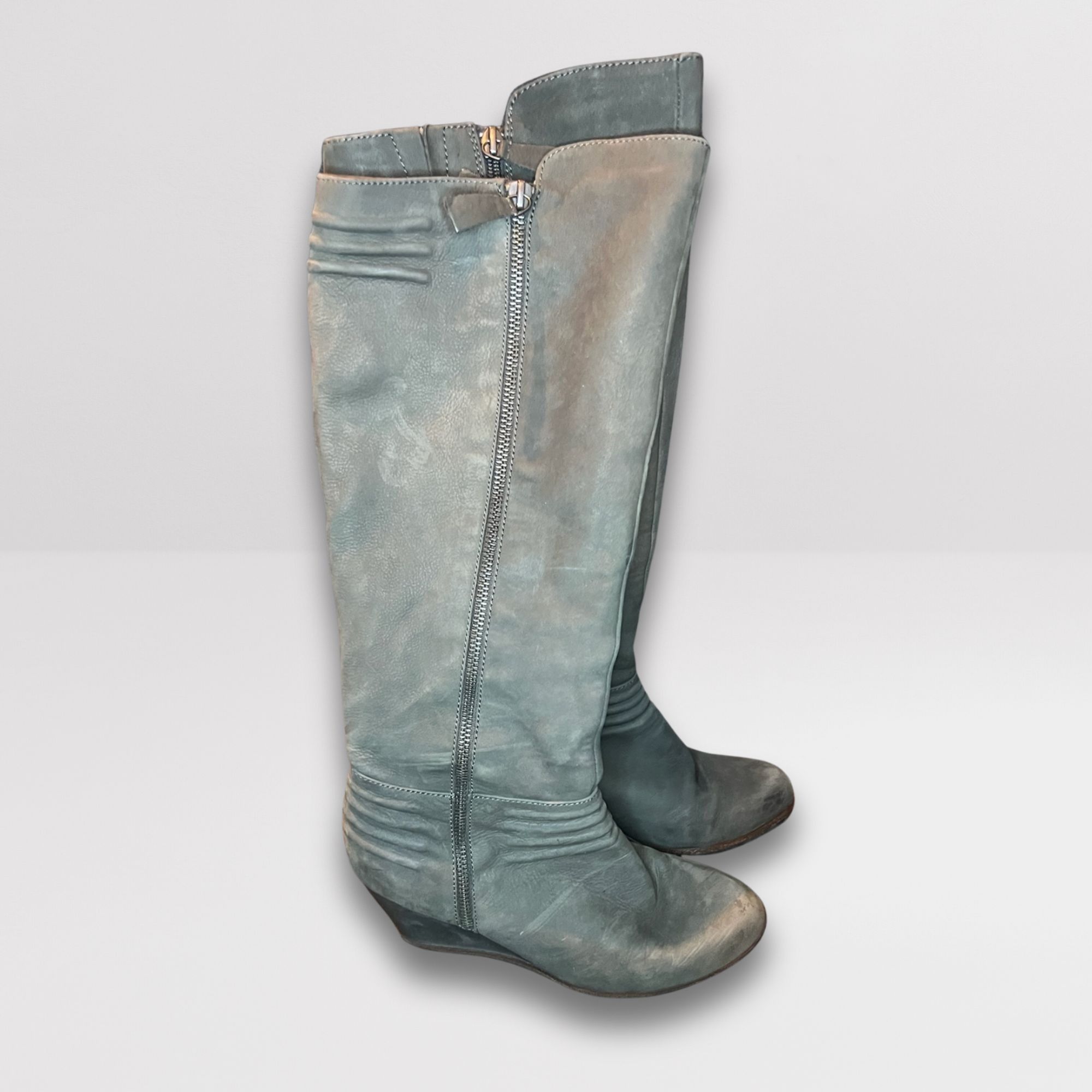 Other Biala Suede Leather Wedge Knee High Boots Women’s Size 7.5 B Size US 7.5 / IT 37.5 - 4 Thumbnail